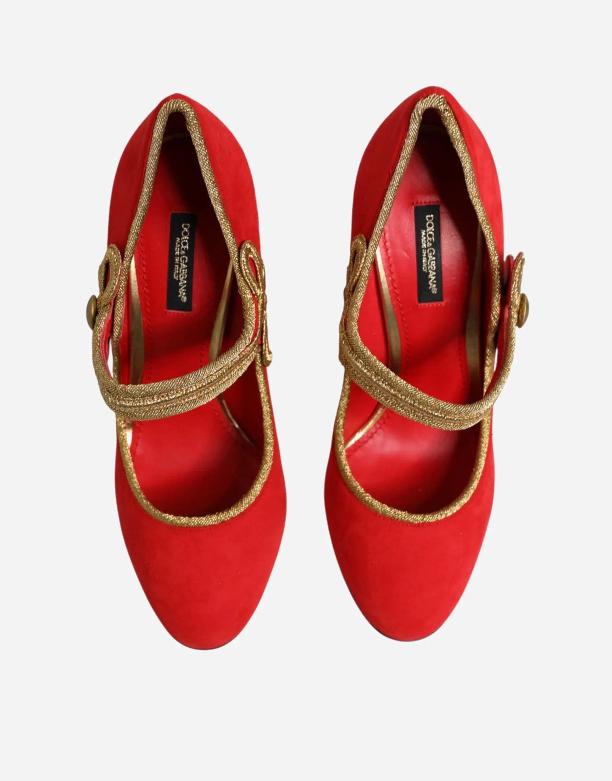 Dolce & Gabbana Embellished Suede Mary Jane Pumps