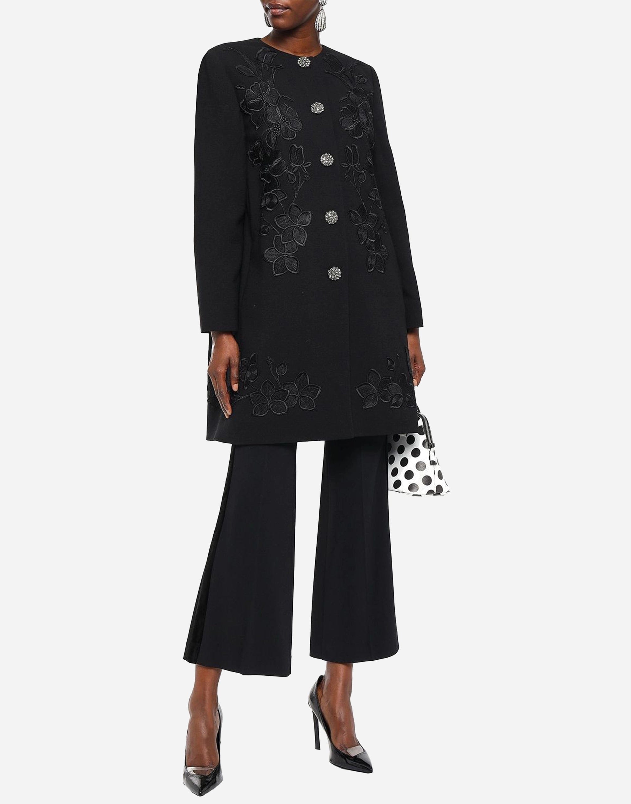 Dolce & Gabbana Embellished Wool-Blend Crepe Coat