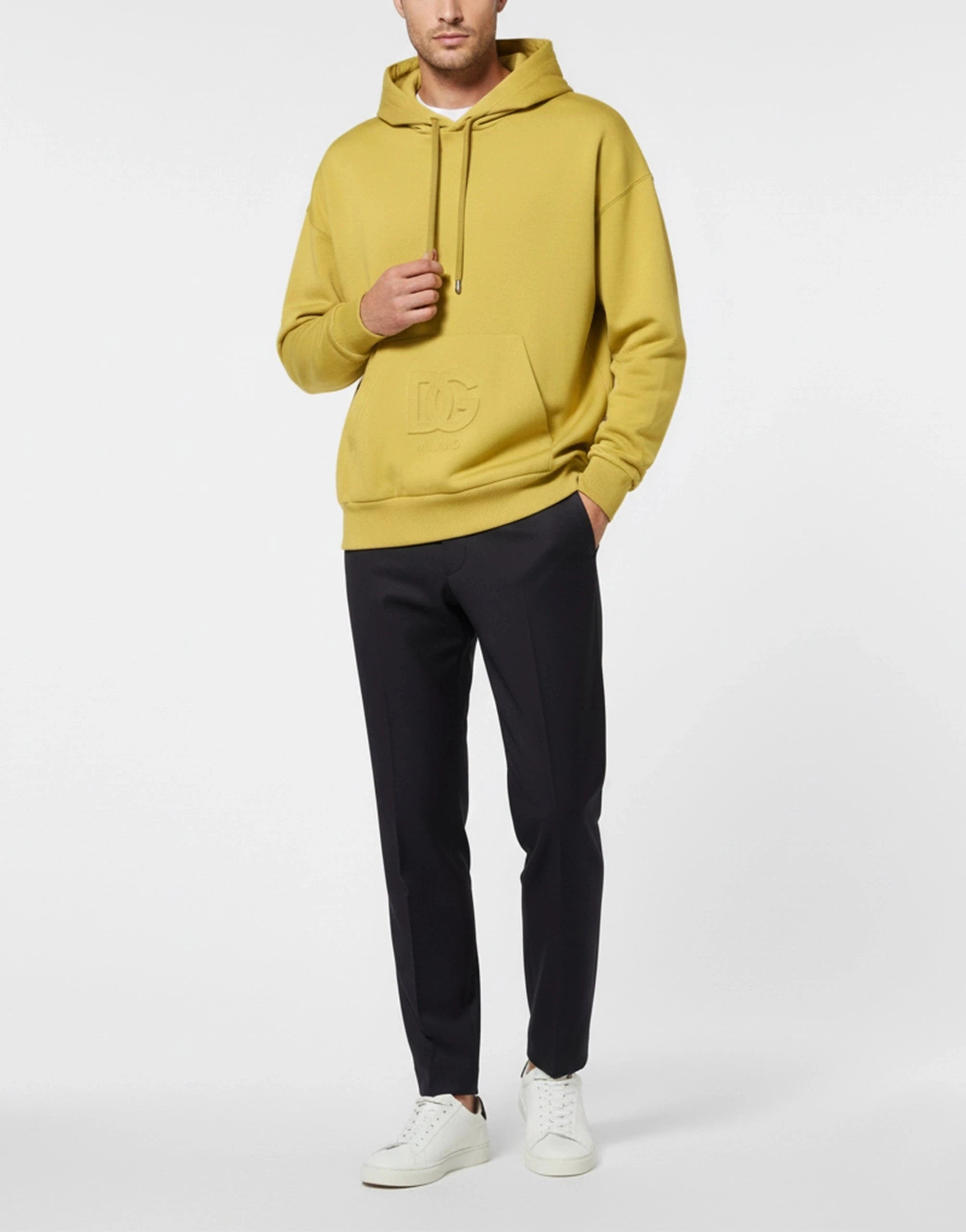 Dolce & Gabbana Embossed DG Logo Technical Jersey Hoodie