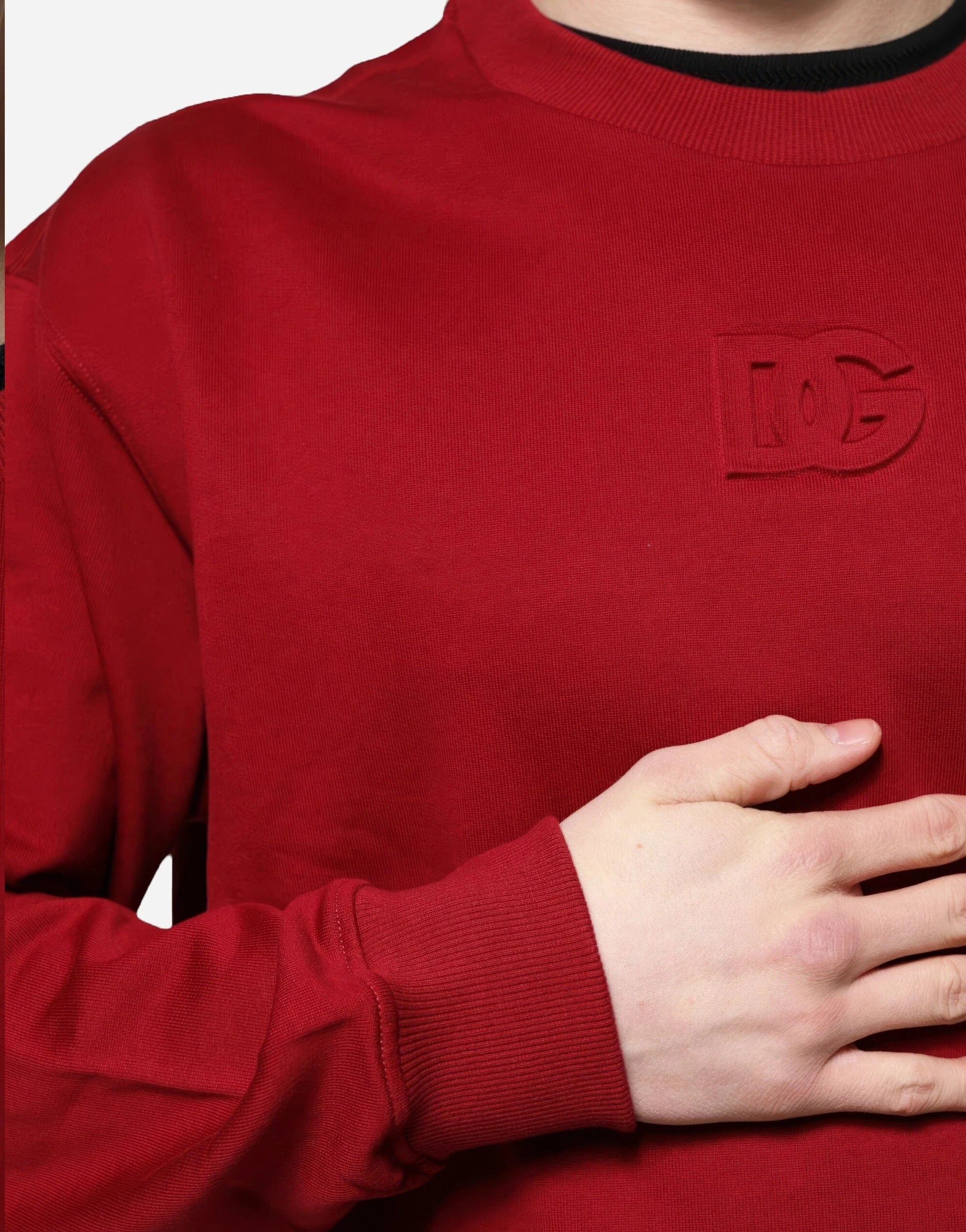 Dolce & Gabbana Embossed-Logo Cotton Sweater