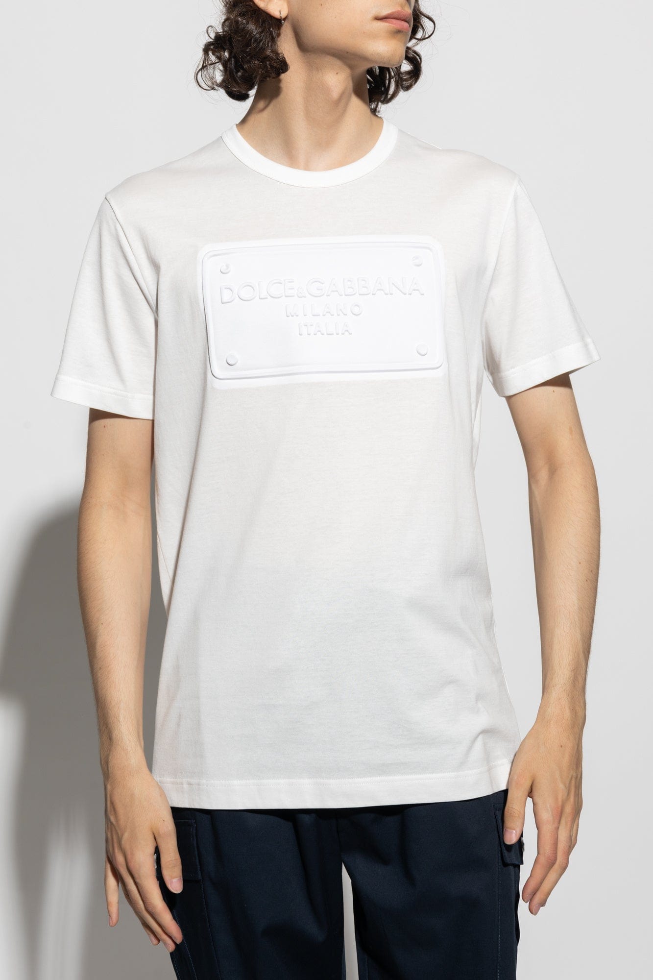 Dolce & Gabbana Embossed Logo Cotton T-Shirt