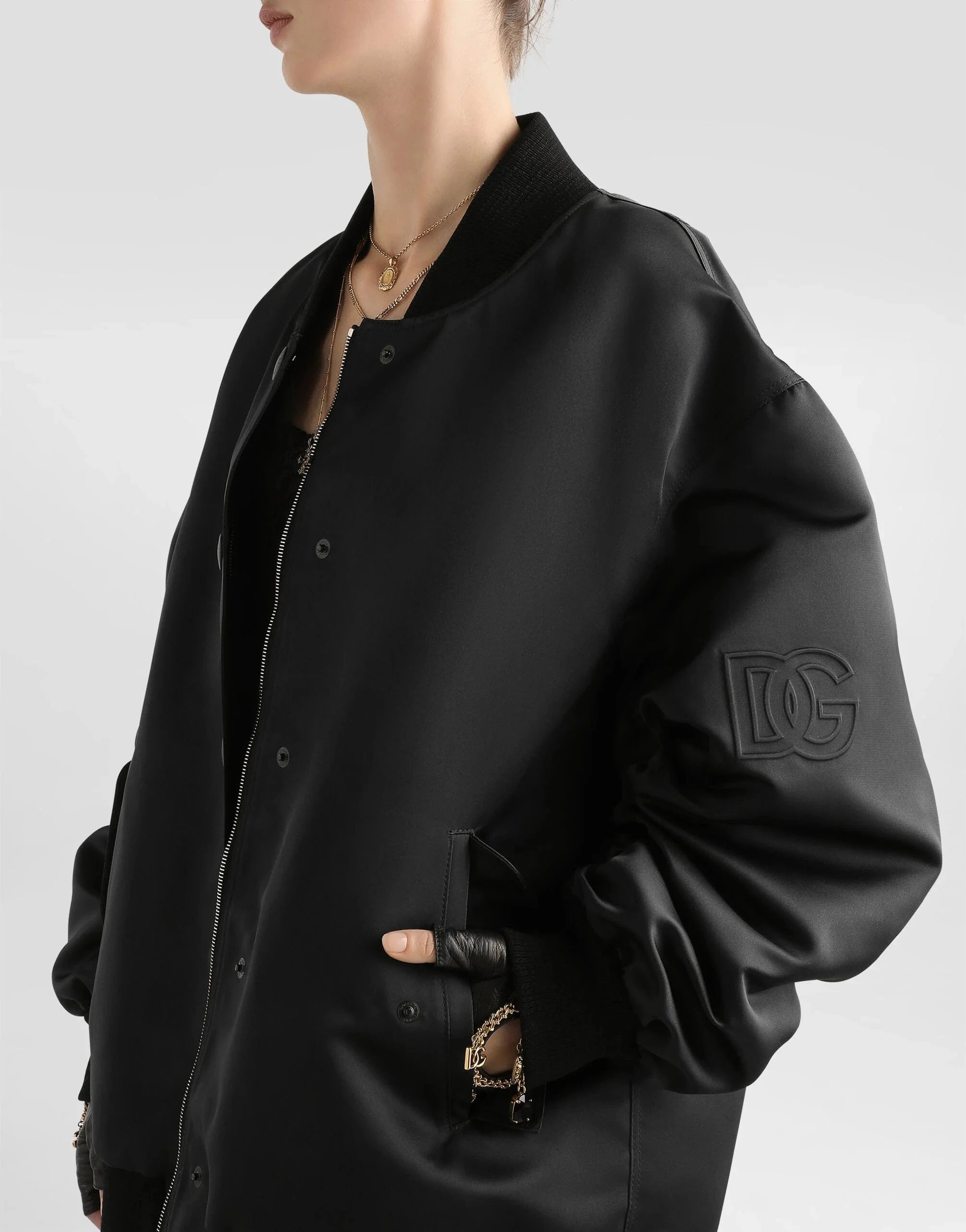 Dolce & Gabbana Embossed Print Oversized Jacket