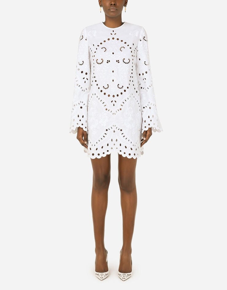 Dolce & Gabbana Embroidered-Design Poplin Dress