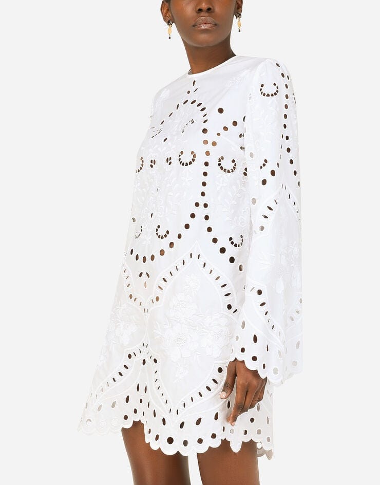 Dolce & Gabbana Embroidered-Design Poplin Dress