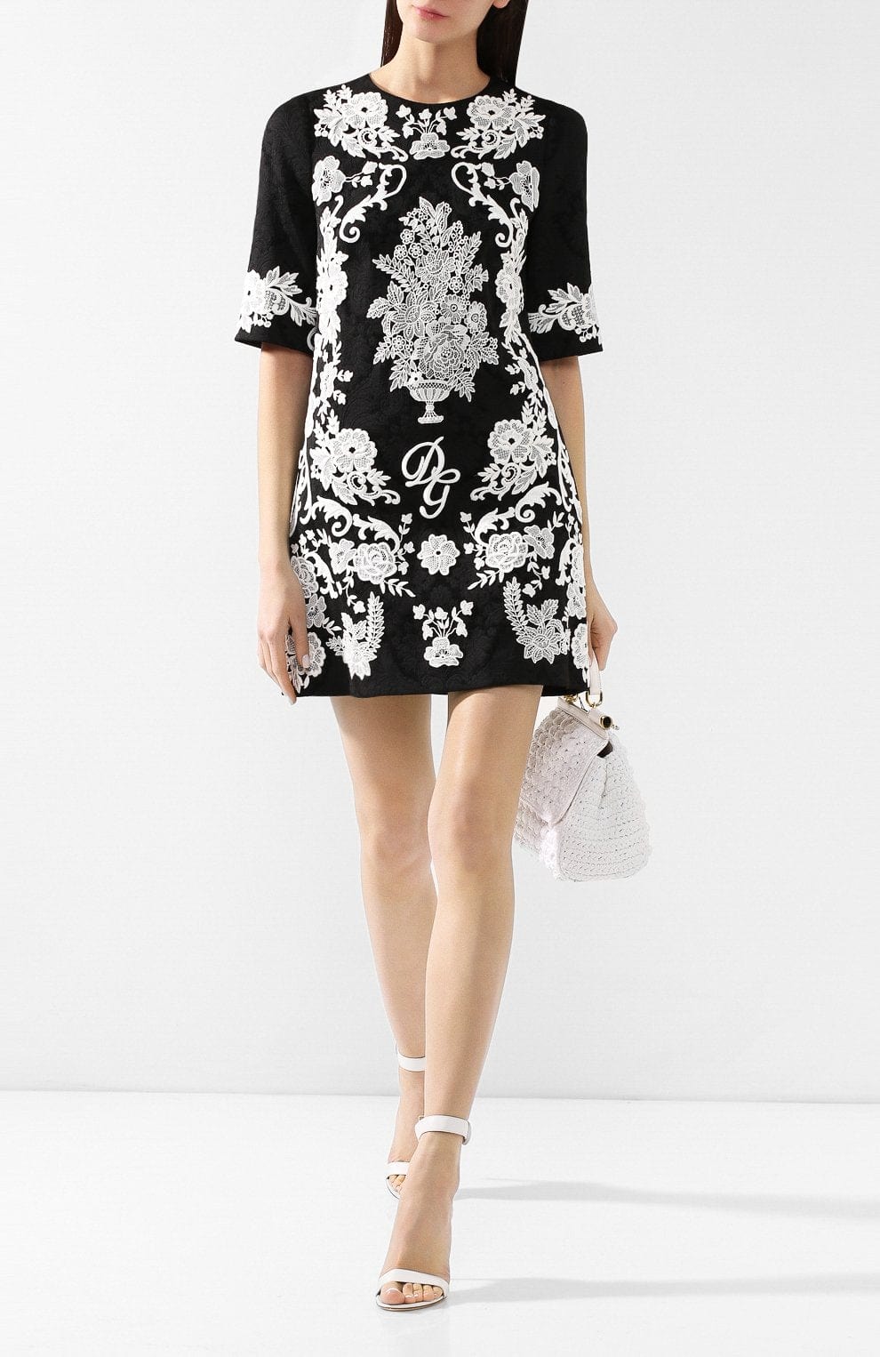 Dolce & Gabbana Embroidered Floral Lace Dress