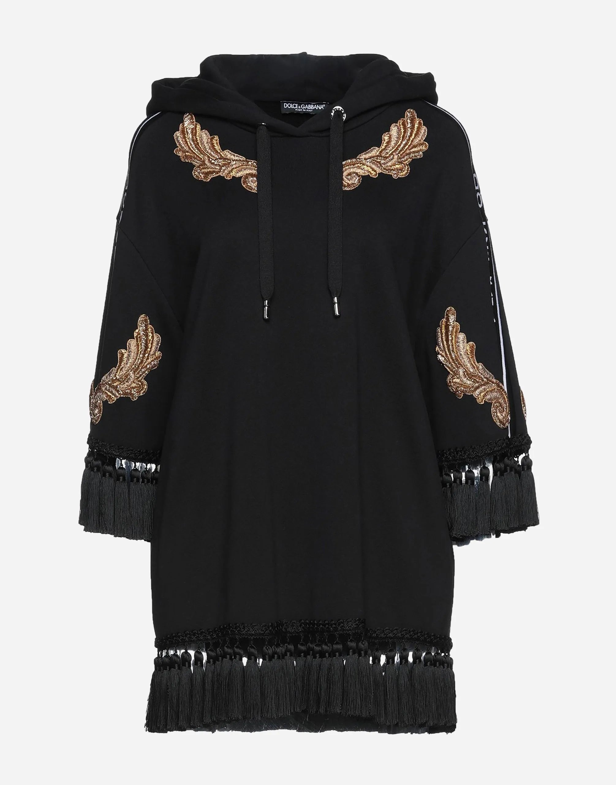 Dolce & Gabbana Embroidered Fringe Hooded Sweatshirt