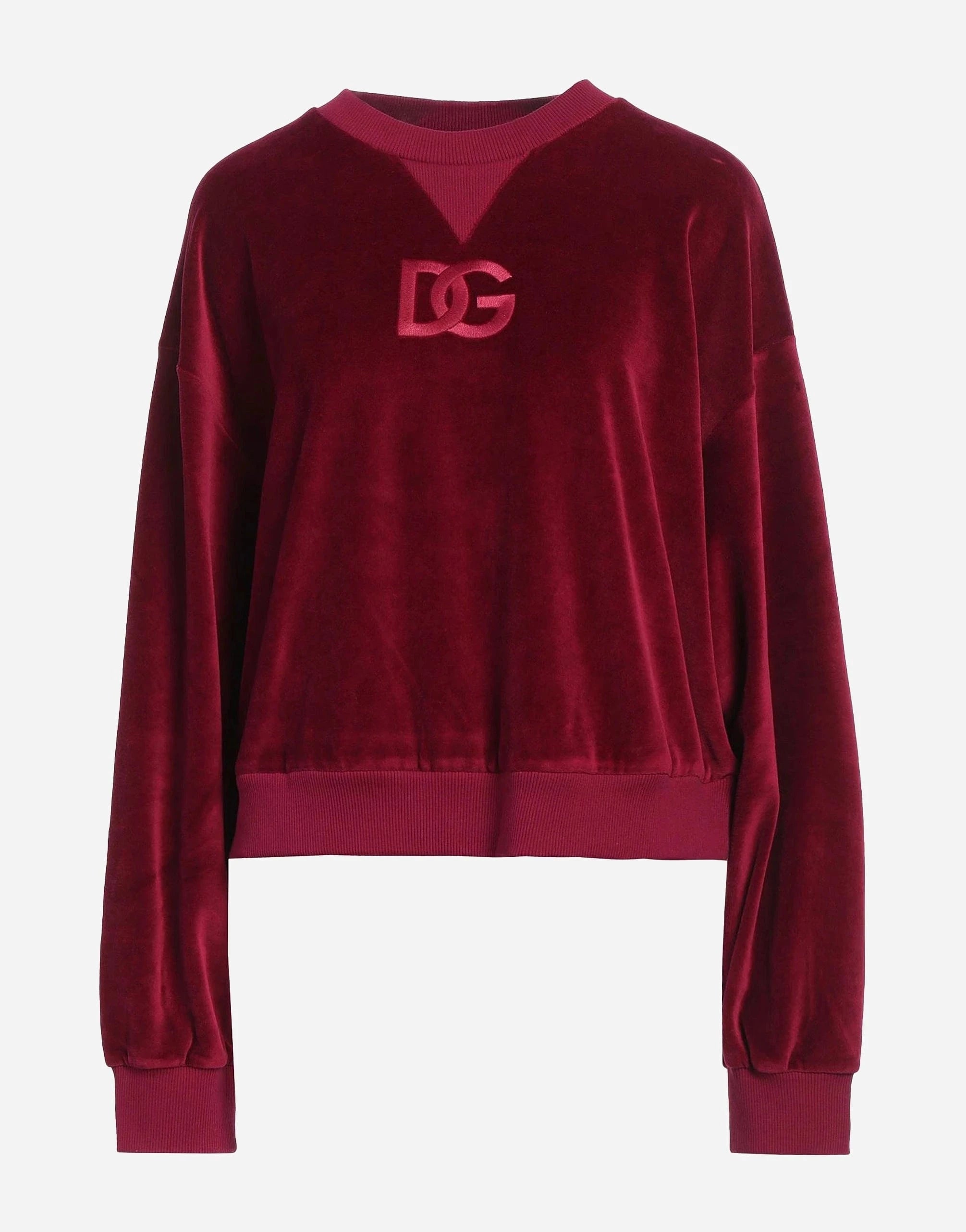Dolce & Gabbana Embroidered Logo Velvet Sweater