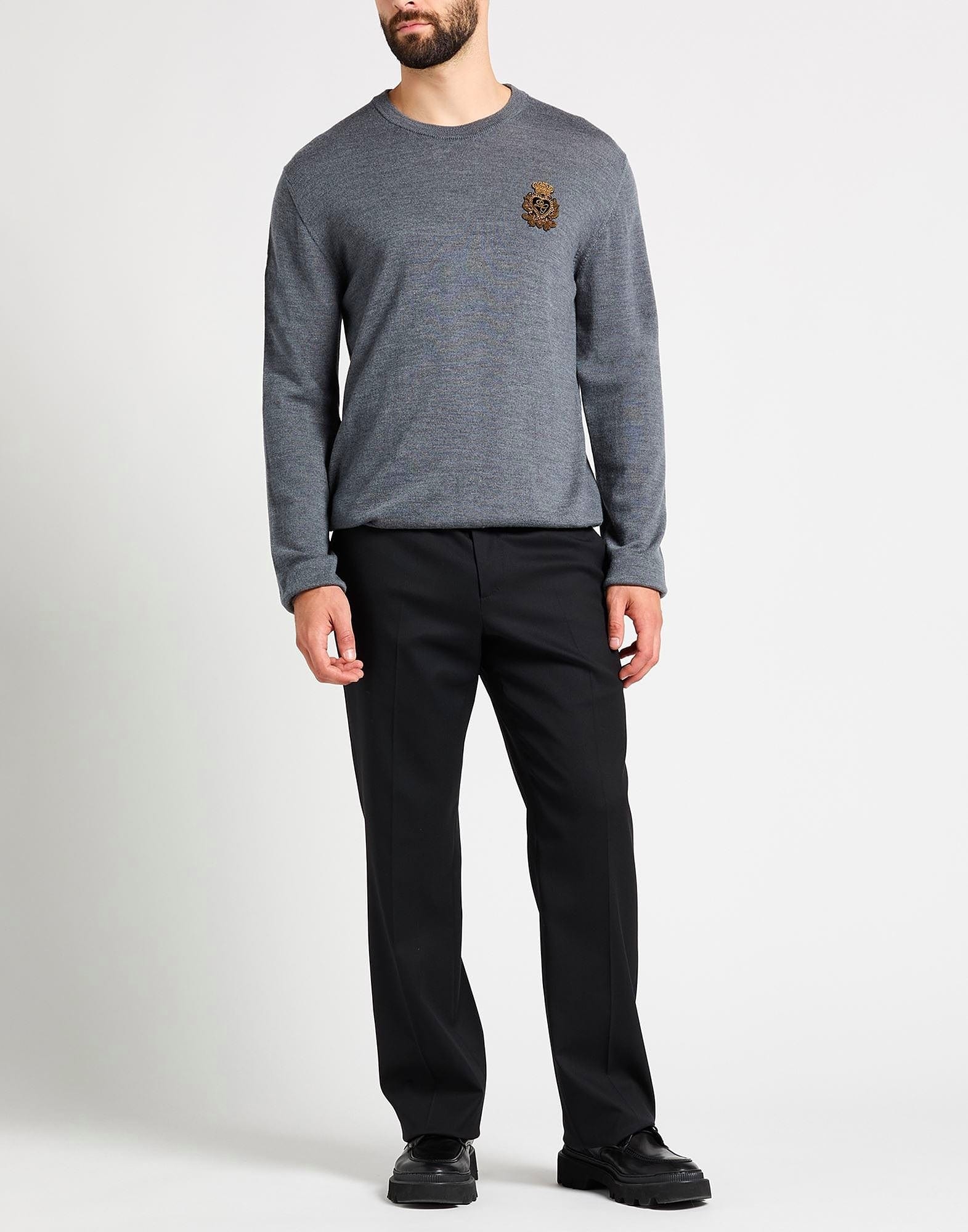 Dolce & Gabbana Embroidered Logo Wool Sweater