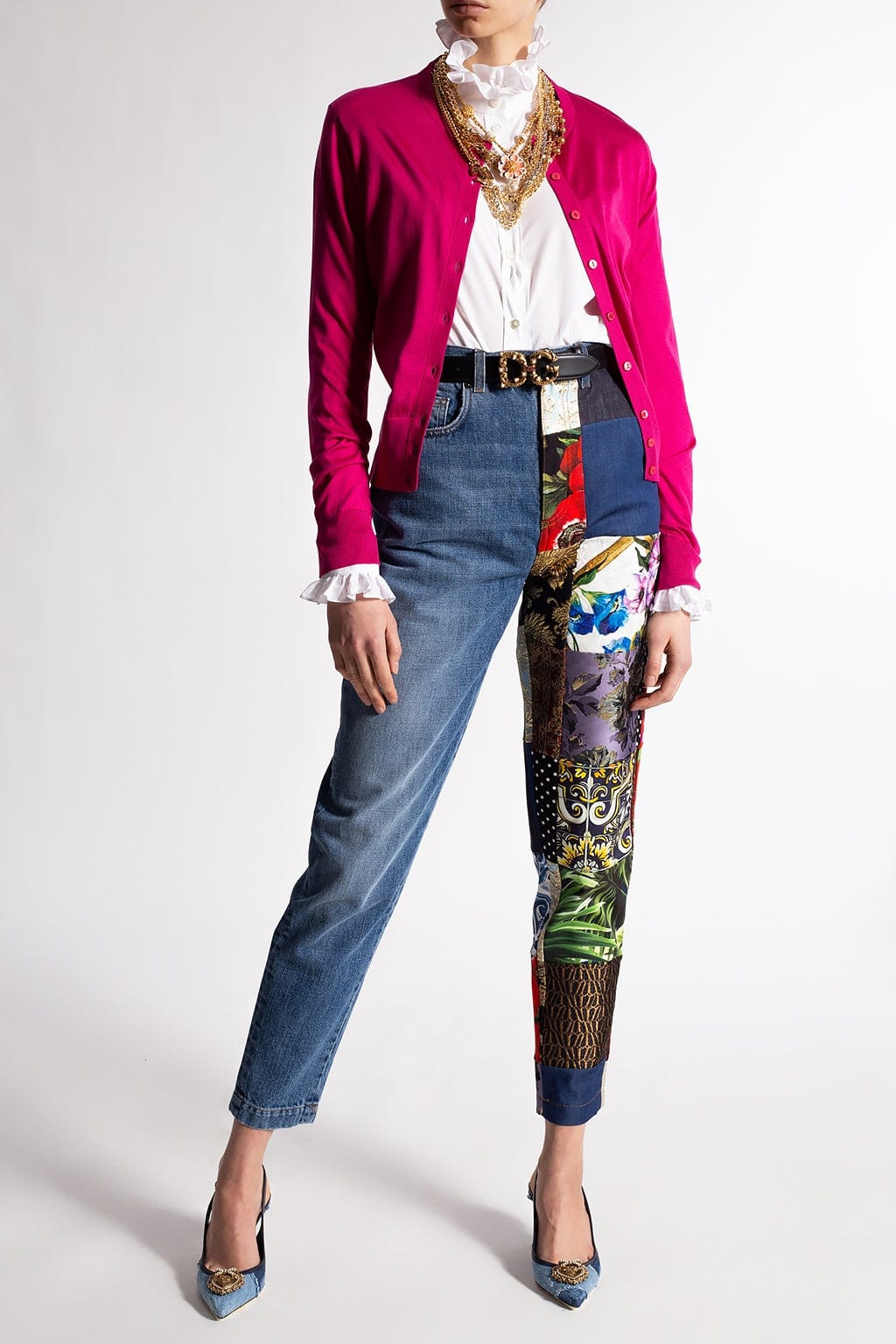 Dolce & Gabbana Embroidered Patchwork Jeans