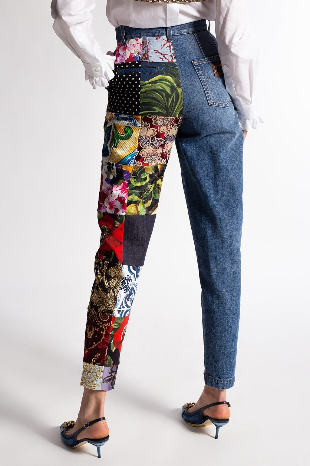 Dolce & Gabbana Embroidered Patchwork Jeans