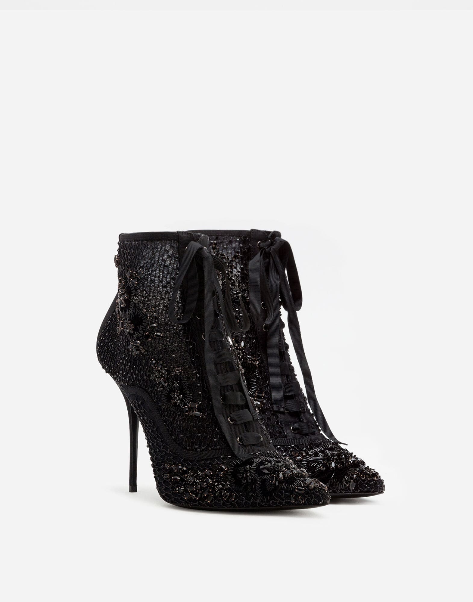 Dolce & Gabbana Dolce & Gabbana Embroidery And Rhinestones Embellished Booties