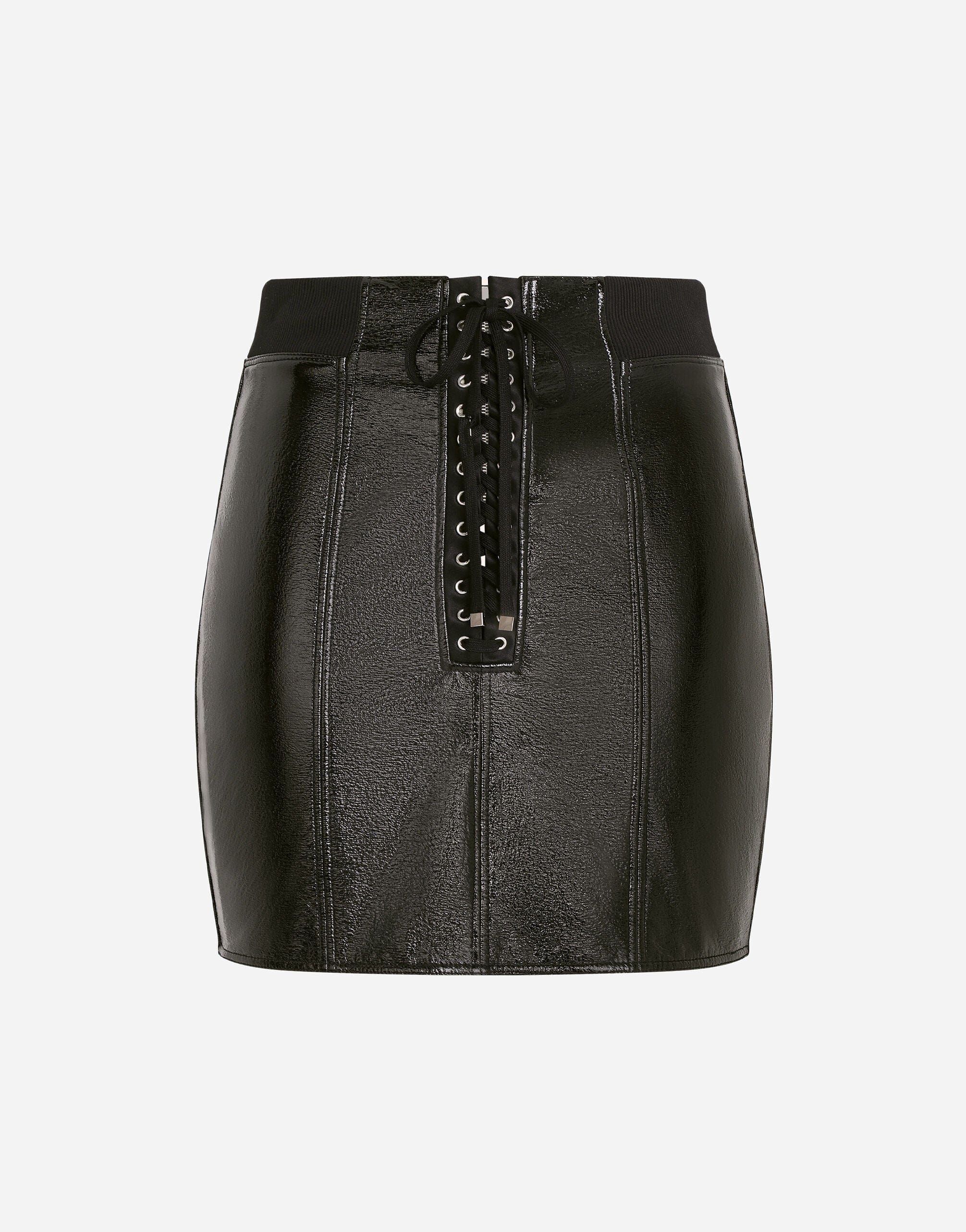 Dolce & Gabbana Eyelet-Detail Coated Miniskirt