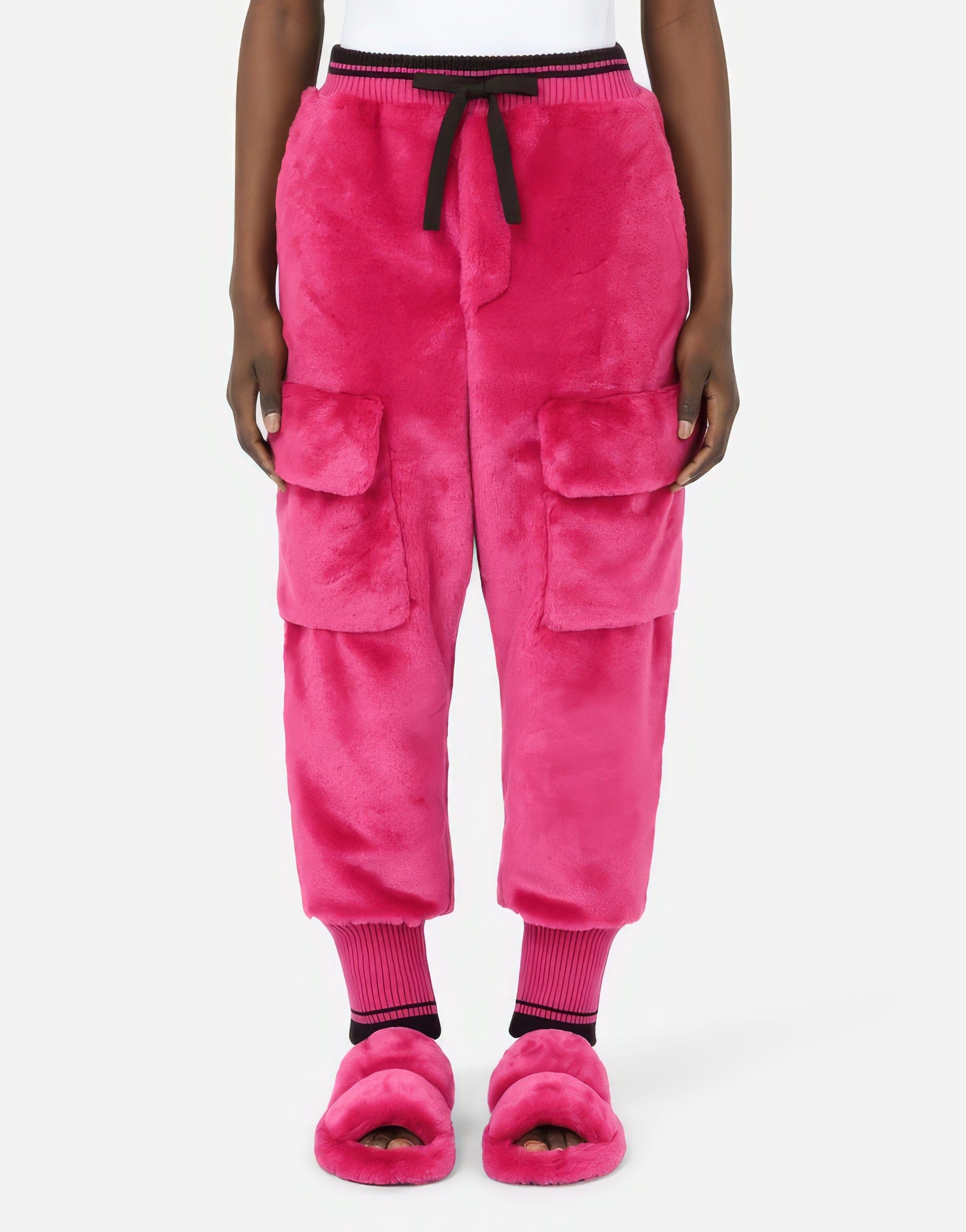 Dolce & Gabbana Faux Fur Jogging Pants