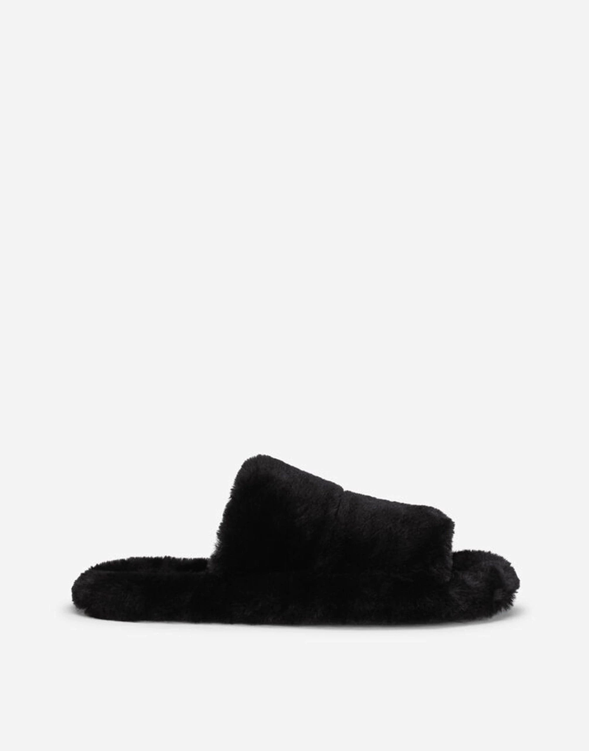 Dolce & Gabbana Faux Fur Sliders