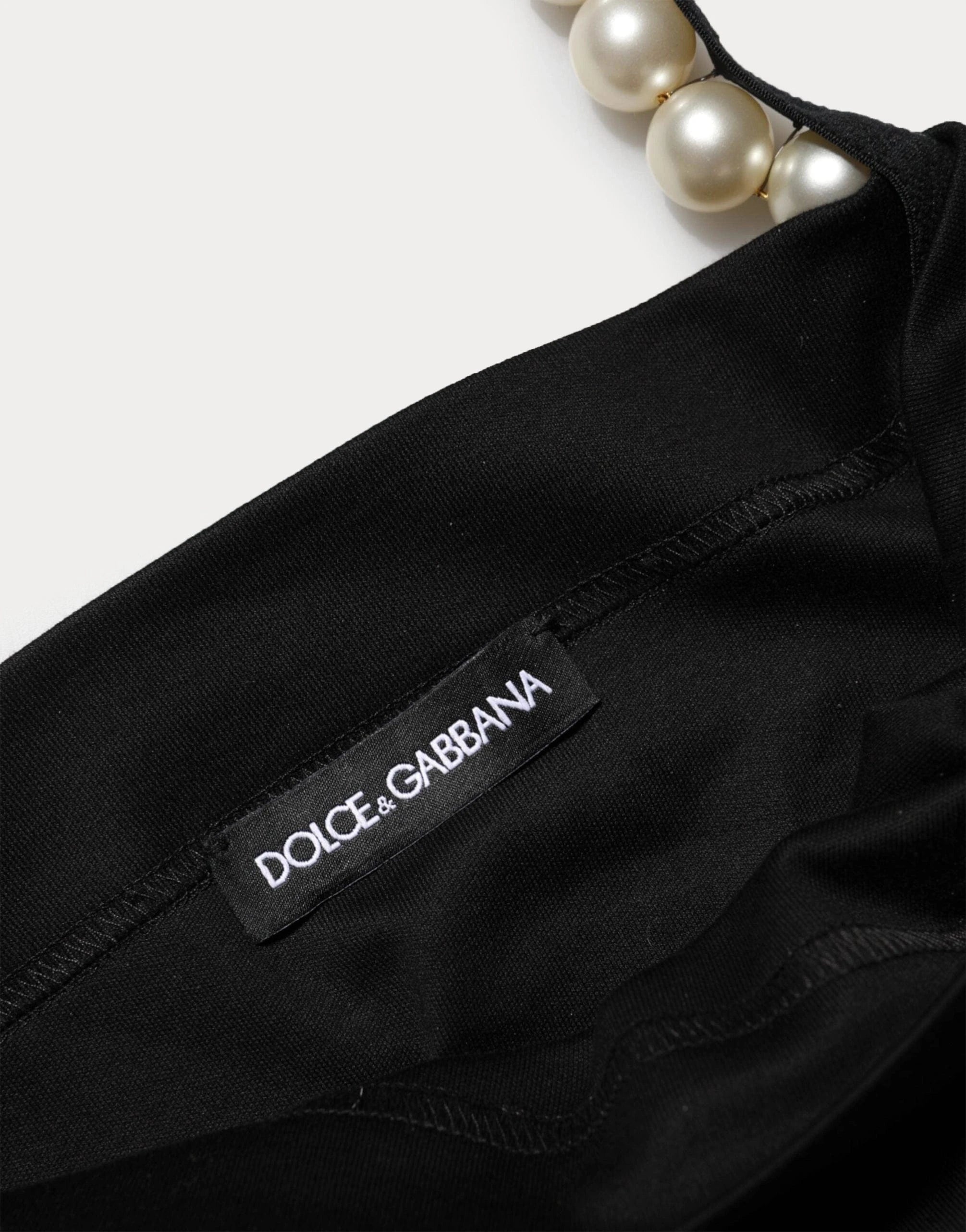 Dolce & Gabbana Faux Pearl Strap Mini Dress