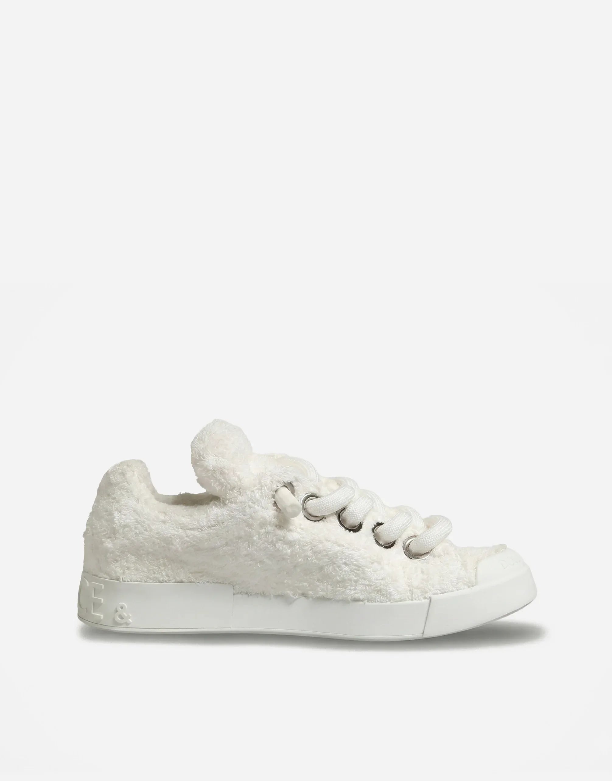 Dolce & Gabbana Faux Shearling Low-Top Sneakers