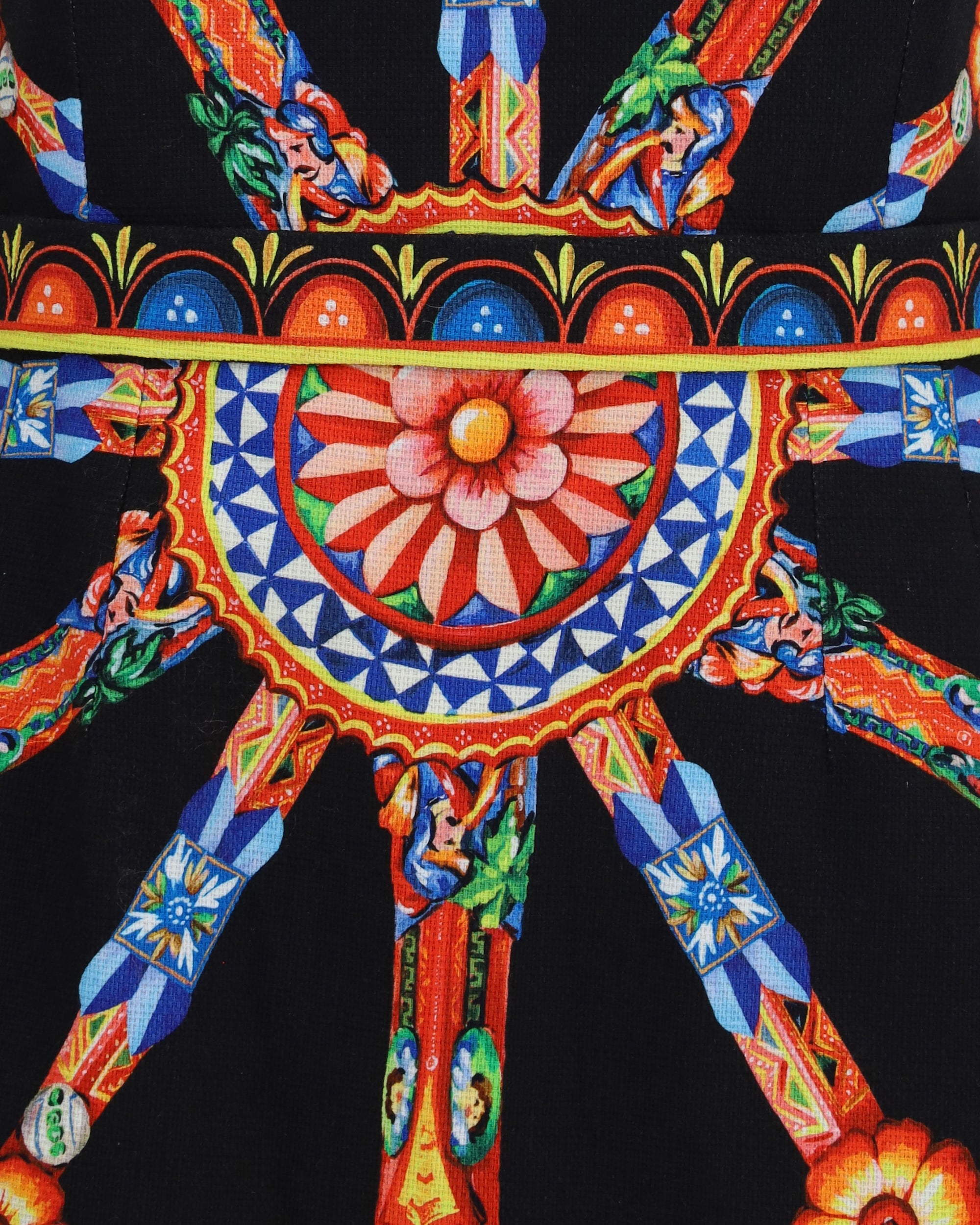 Dolce & Gabbana Fitted Printed Boat-Neck Dress