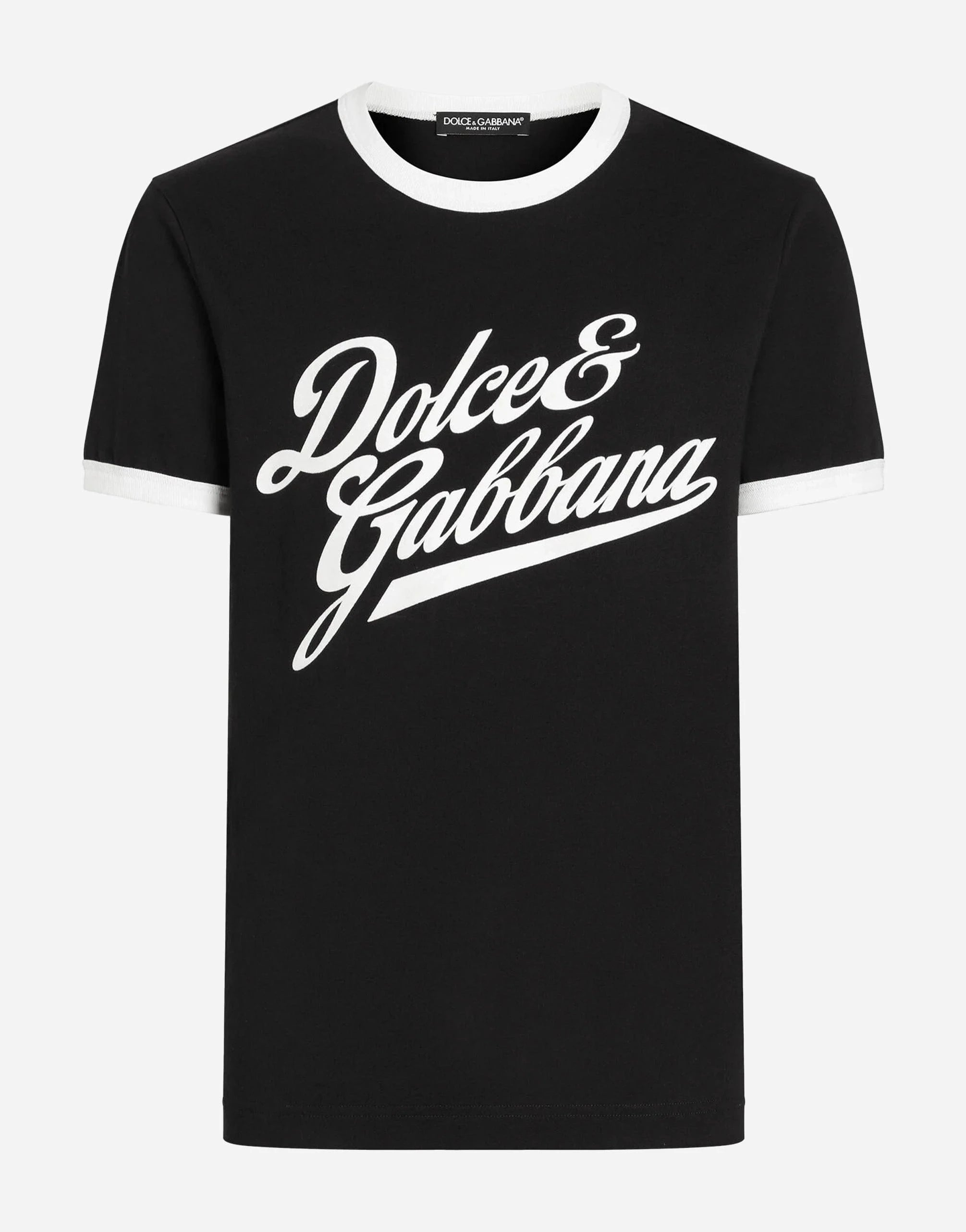 Dolce & Gabbana Flock Print Cotton T-Shirt