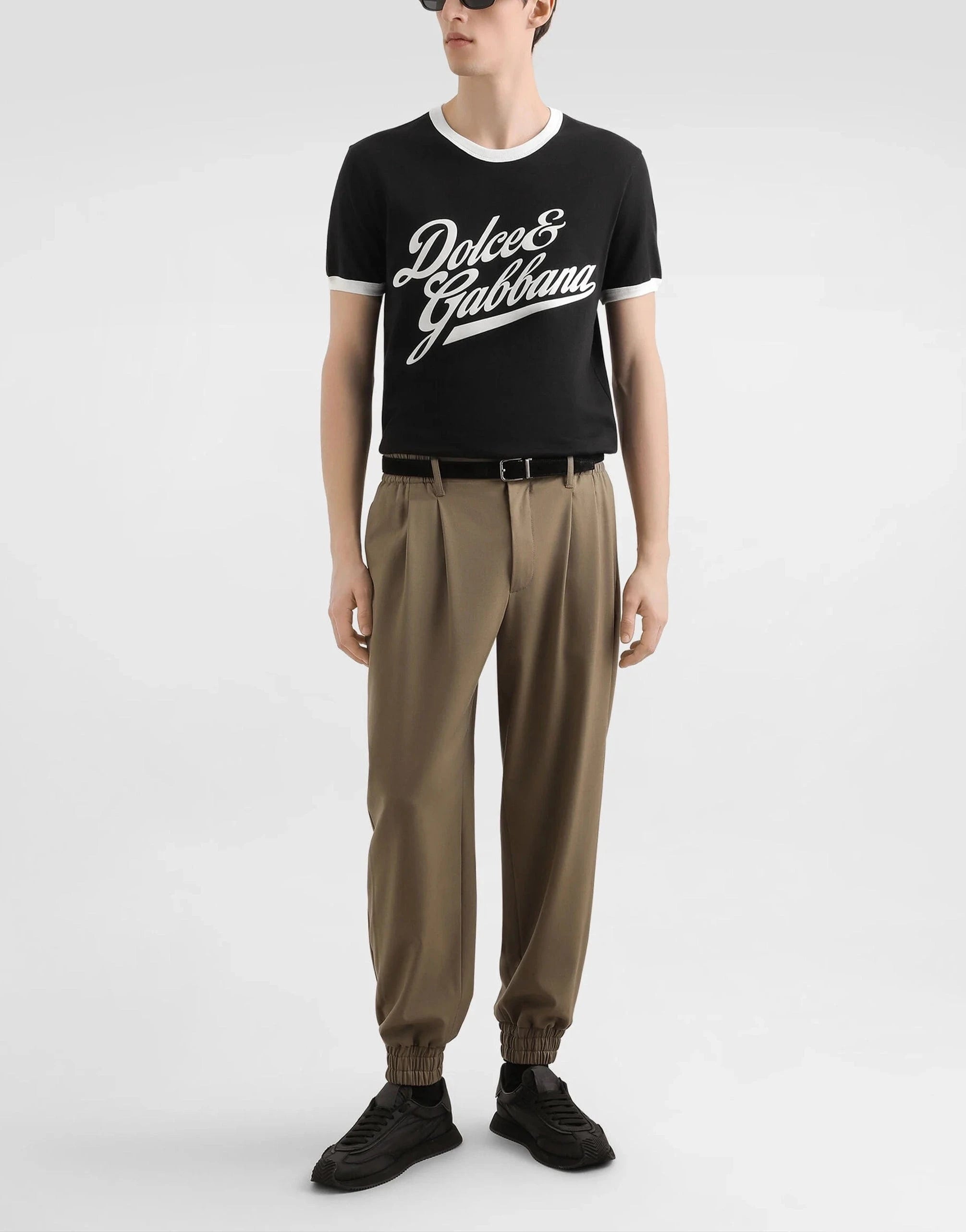 Dolce & Gabbana Flock Print Cotton T-Shirt