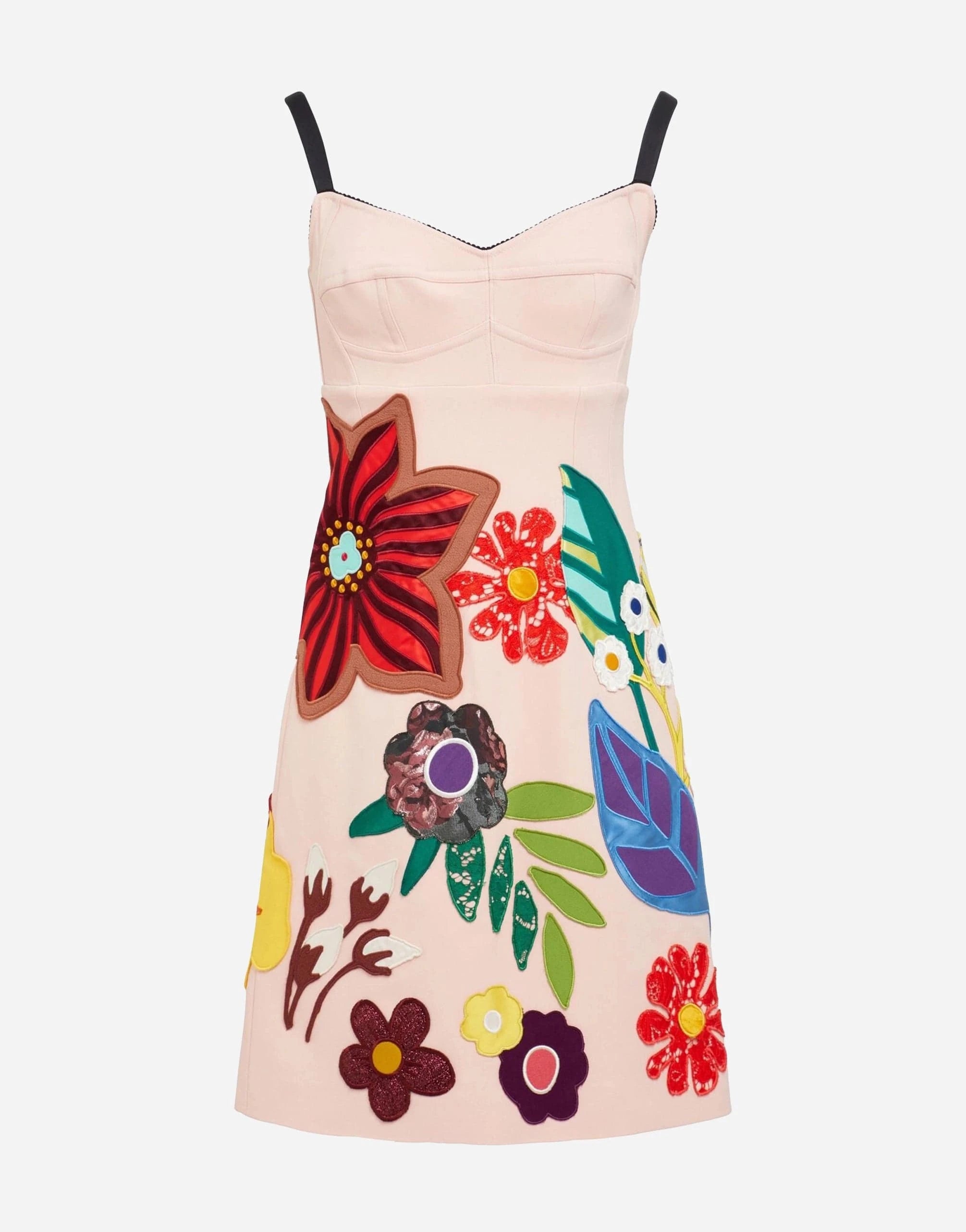 Dolce & Gabbana Floral Applique Bustier Dress