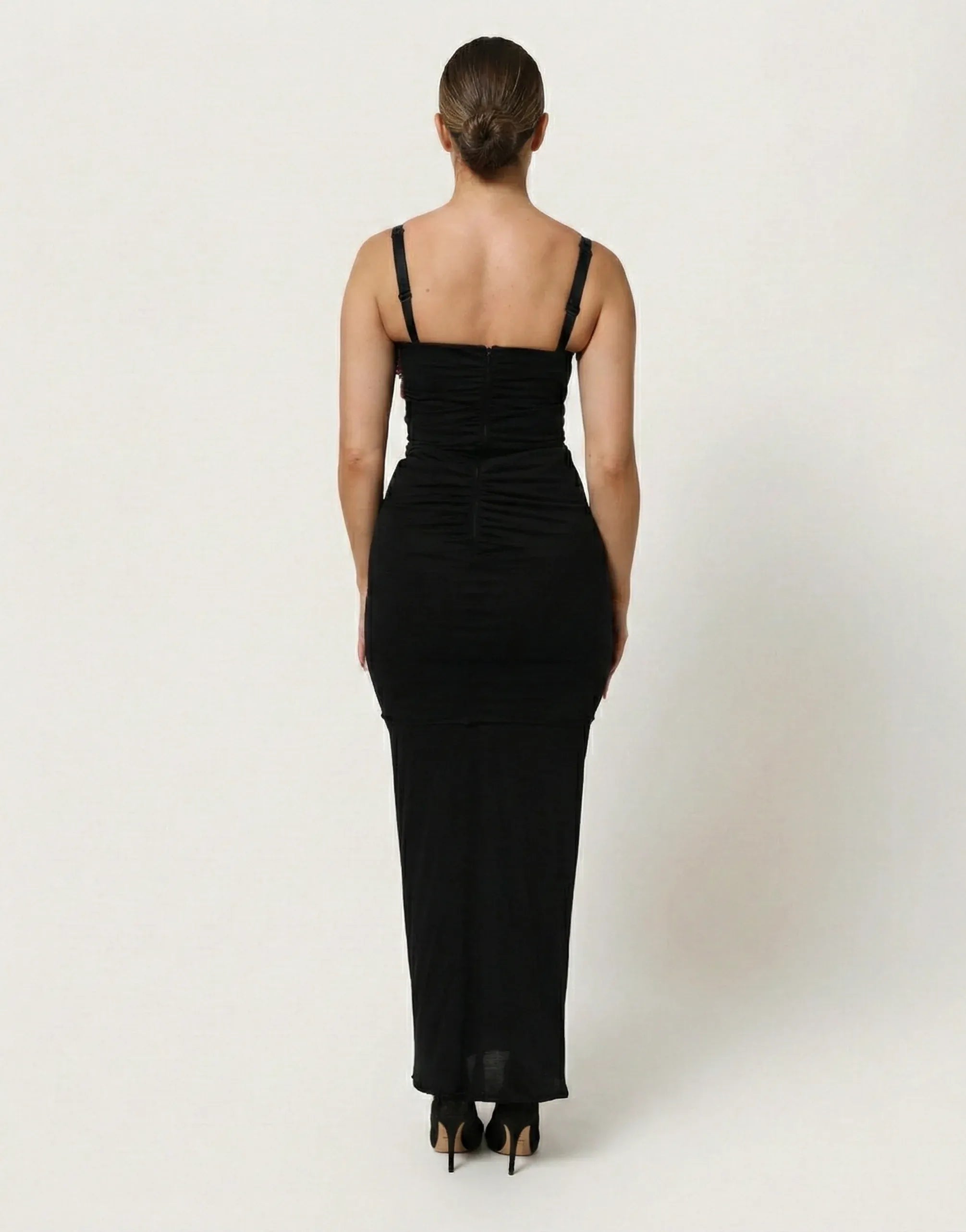 Dolce & Gabbana Floral Appliqué Jersey Maxi Dress