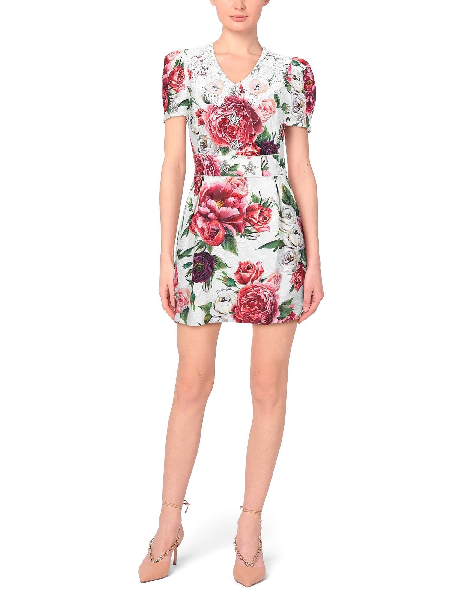 Dolce & Gabbana Floral Brocade Embellished Mini Dress