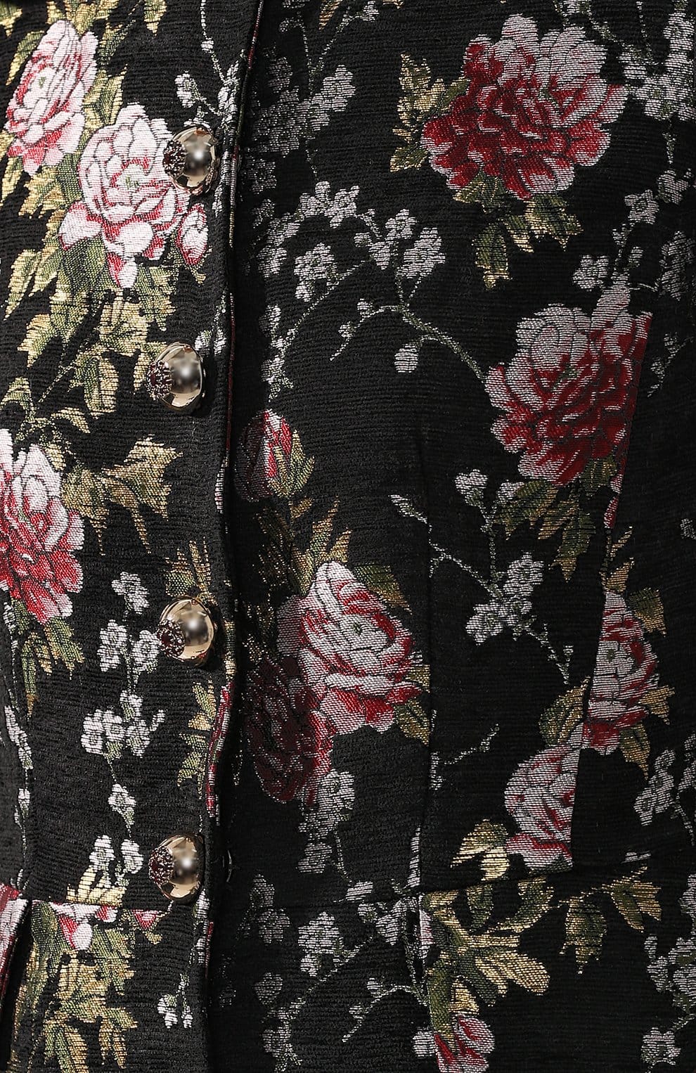 Dolce & Gabbana Floral Brocade Peplum Jacket Gold Button Detail