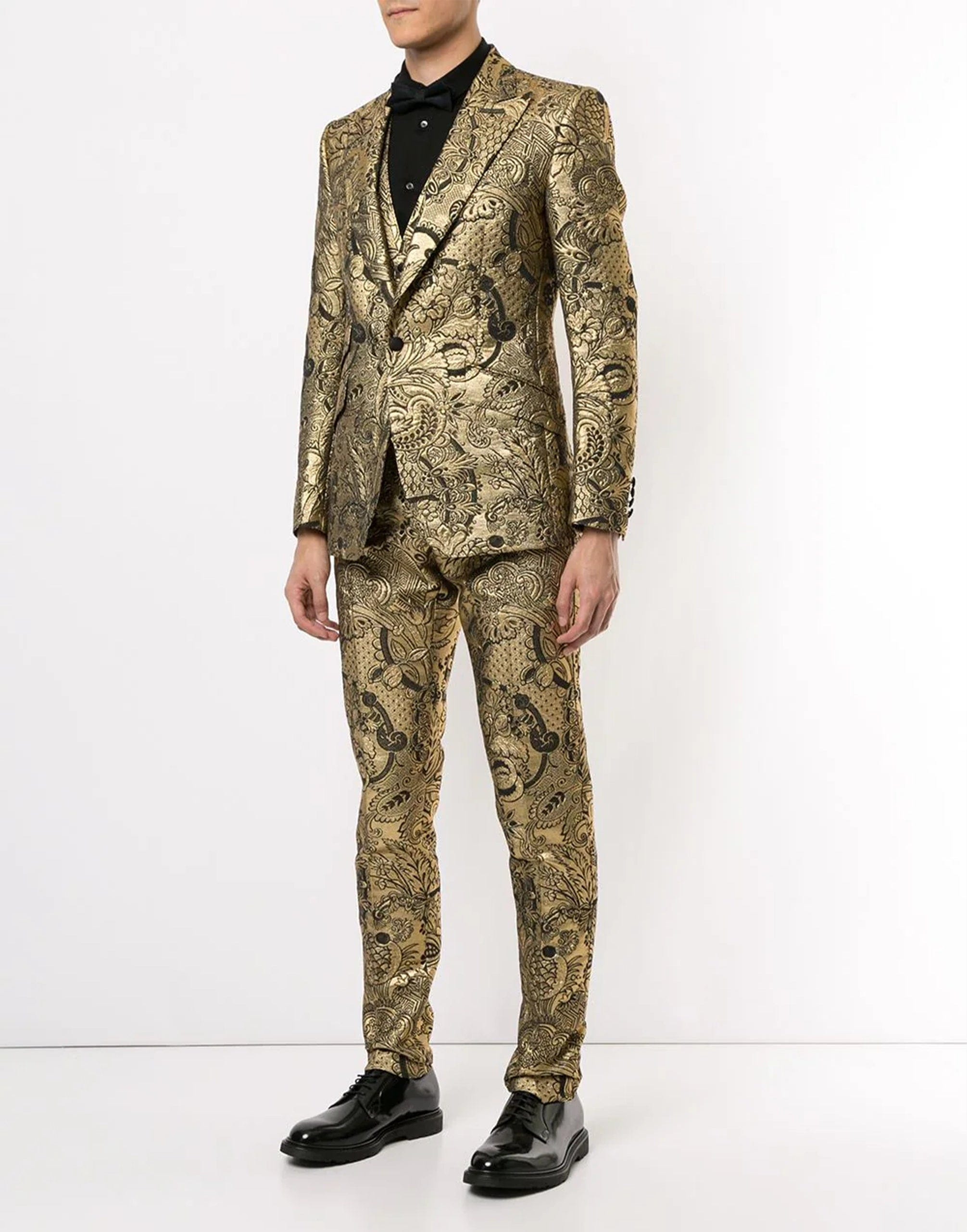 Dolce & Gabbana Floral Brocade Single Breasted Blazer