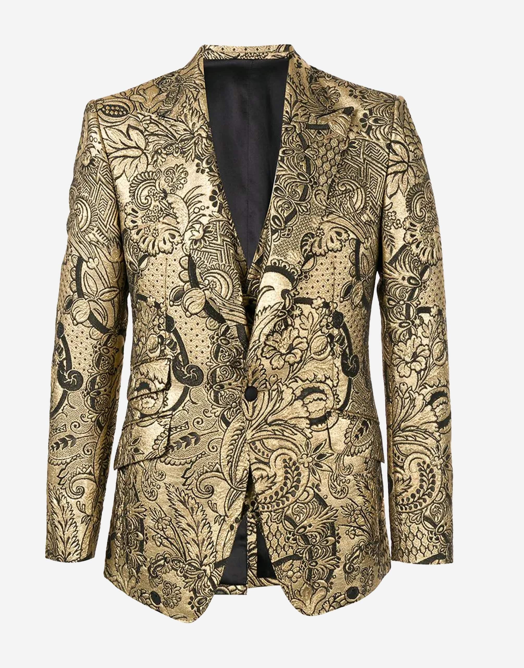 Dolce & Gabbana Floral Brocade Single Breasted Blazer