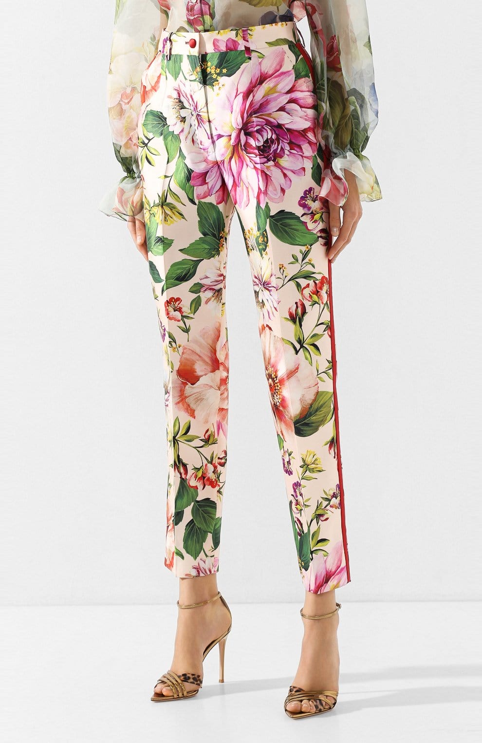 Dolce & Gabbana Floral High-Waist Trousers