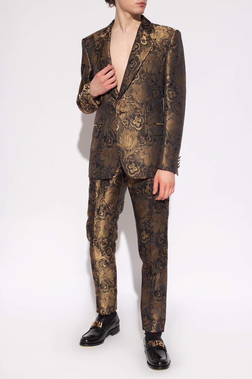 Dolce & Gabbana Floral Jacquard Brocade Tuxedo Suit