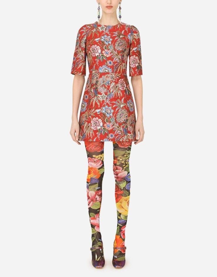 Dolce & Gabbana Floral Jacquard Short Dress