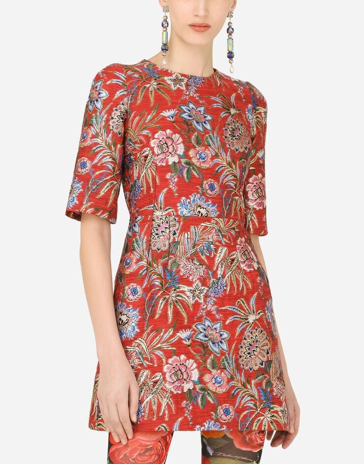 Dolce & Gabbana Floral Jacquard Short Dress