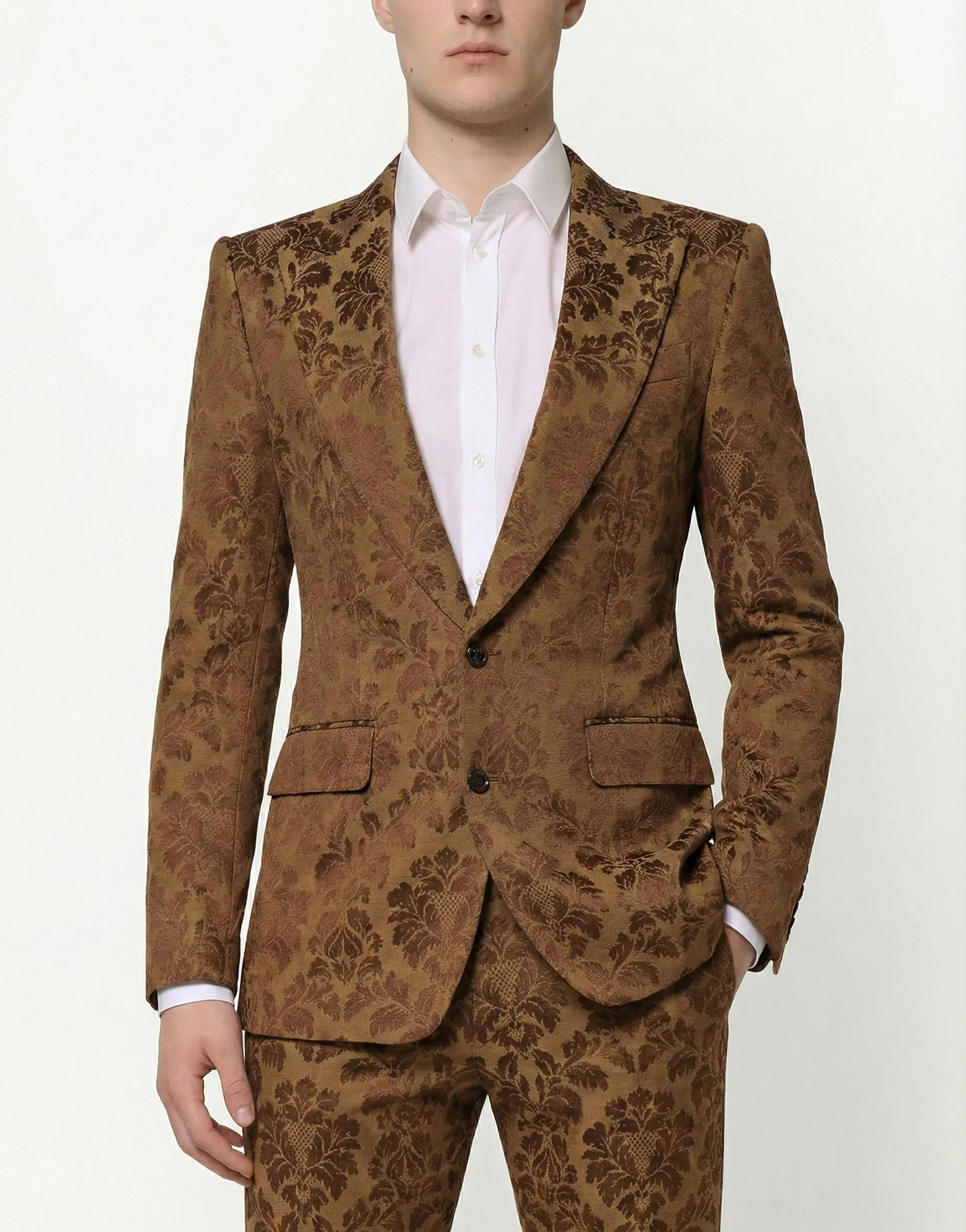 Dolce & Gabbana Floral Jacquard Sicilia-Fit Two-Piece Suit