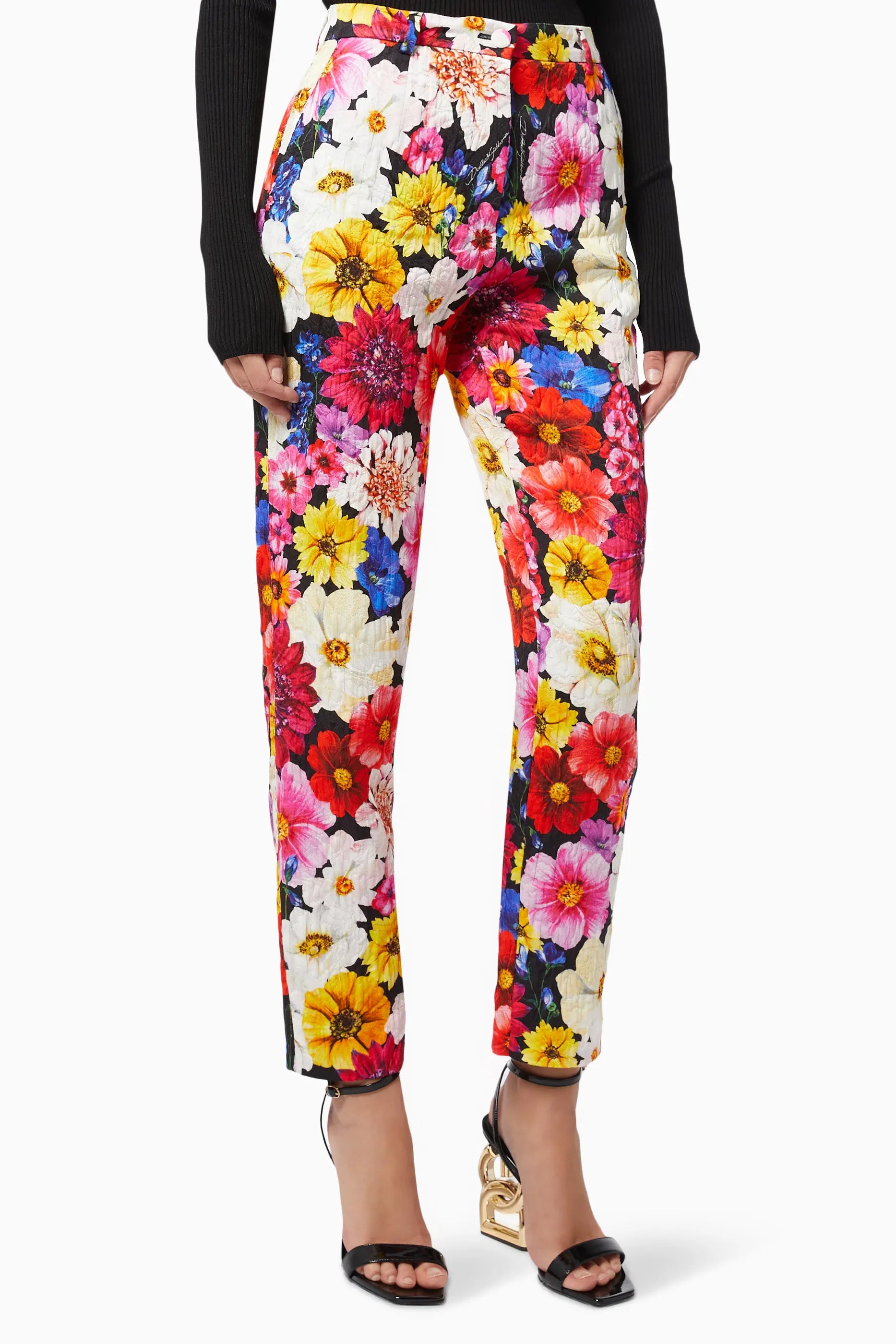 Dolce & Gabbana Floral Jacquard Slim Trousers
