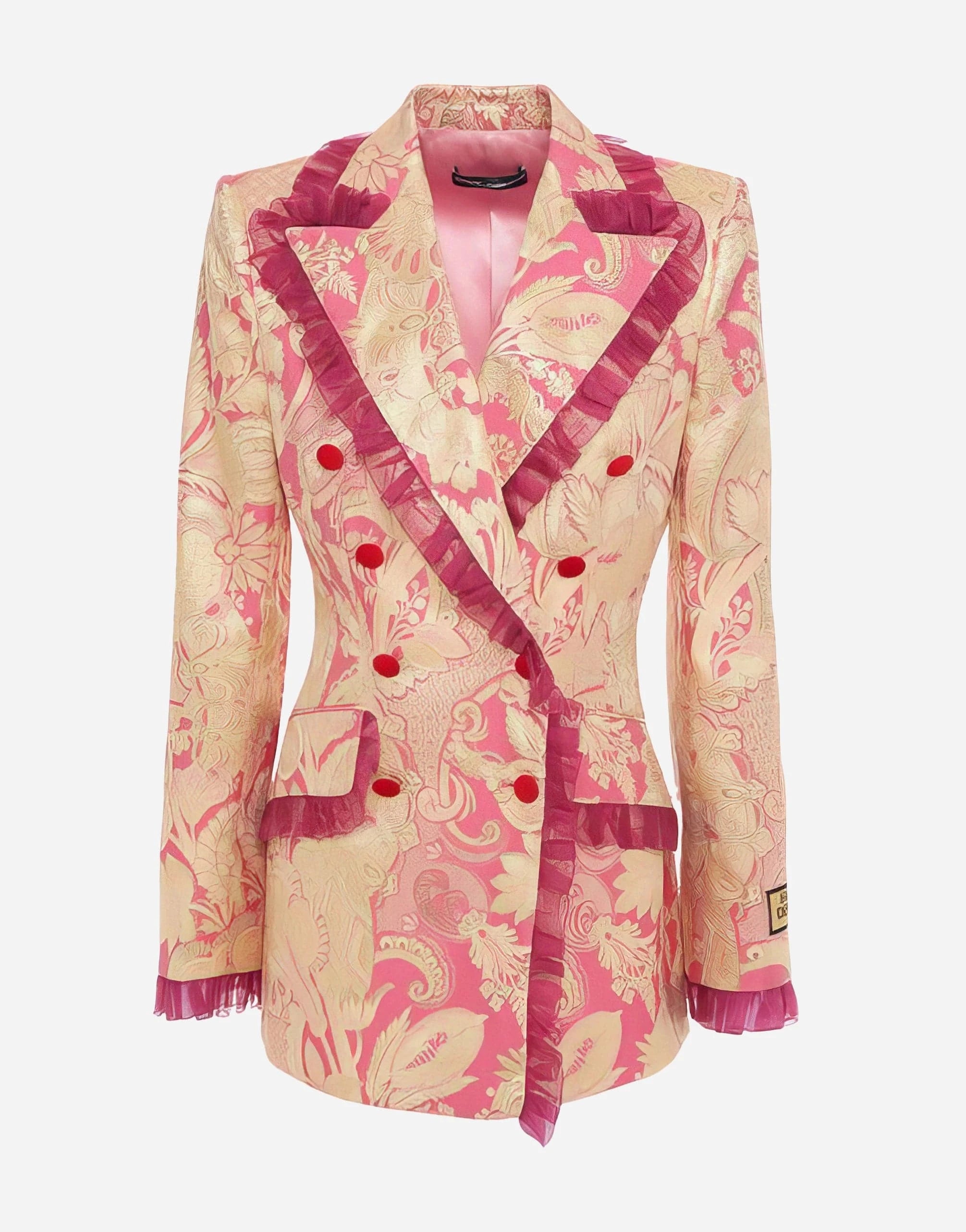 Dolce & Gabbana Floral Jacquard Tulle Trim Jacket