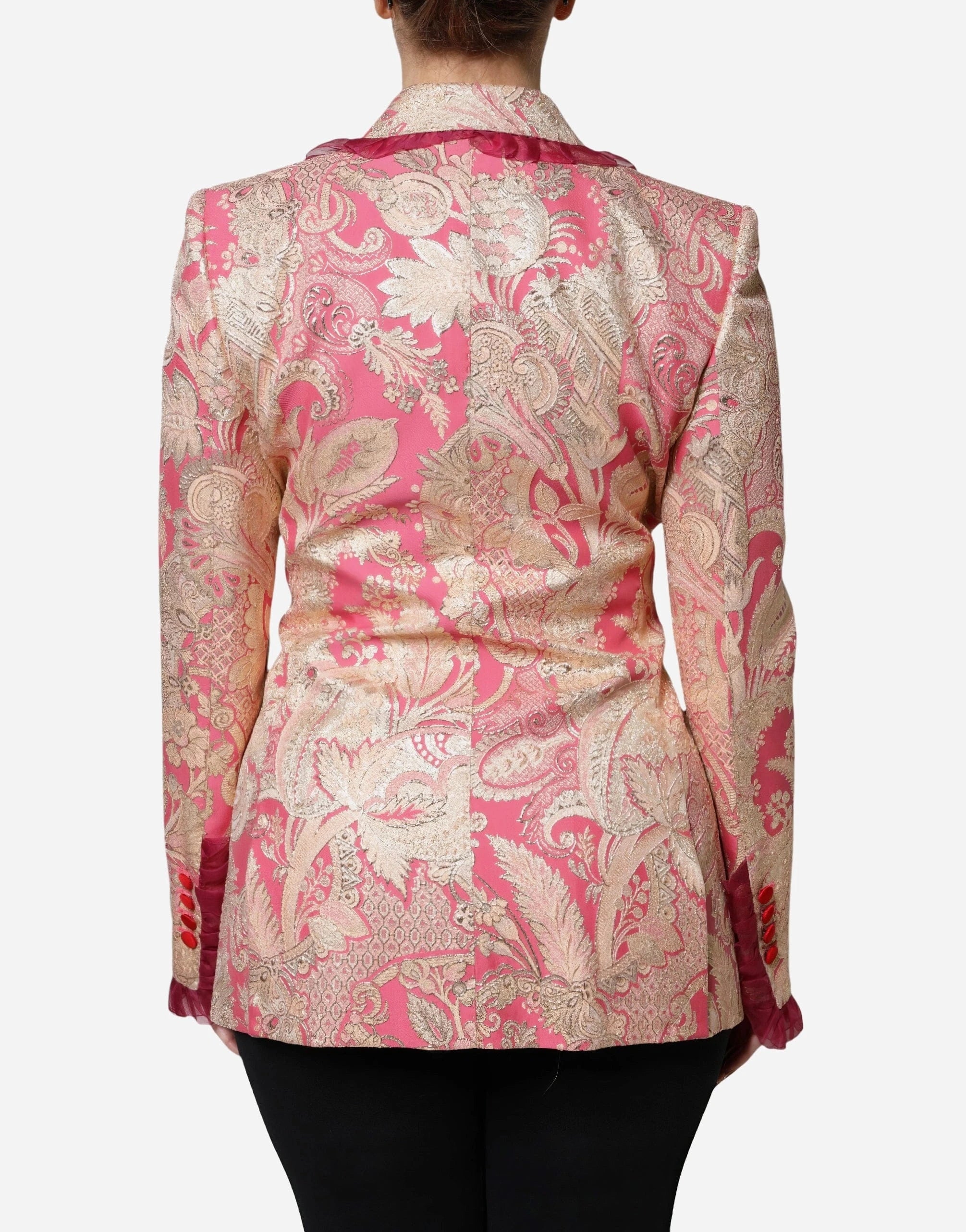 Dolce & Gabbana Floral Jacquard Tulle Trim Jacket