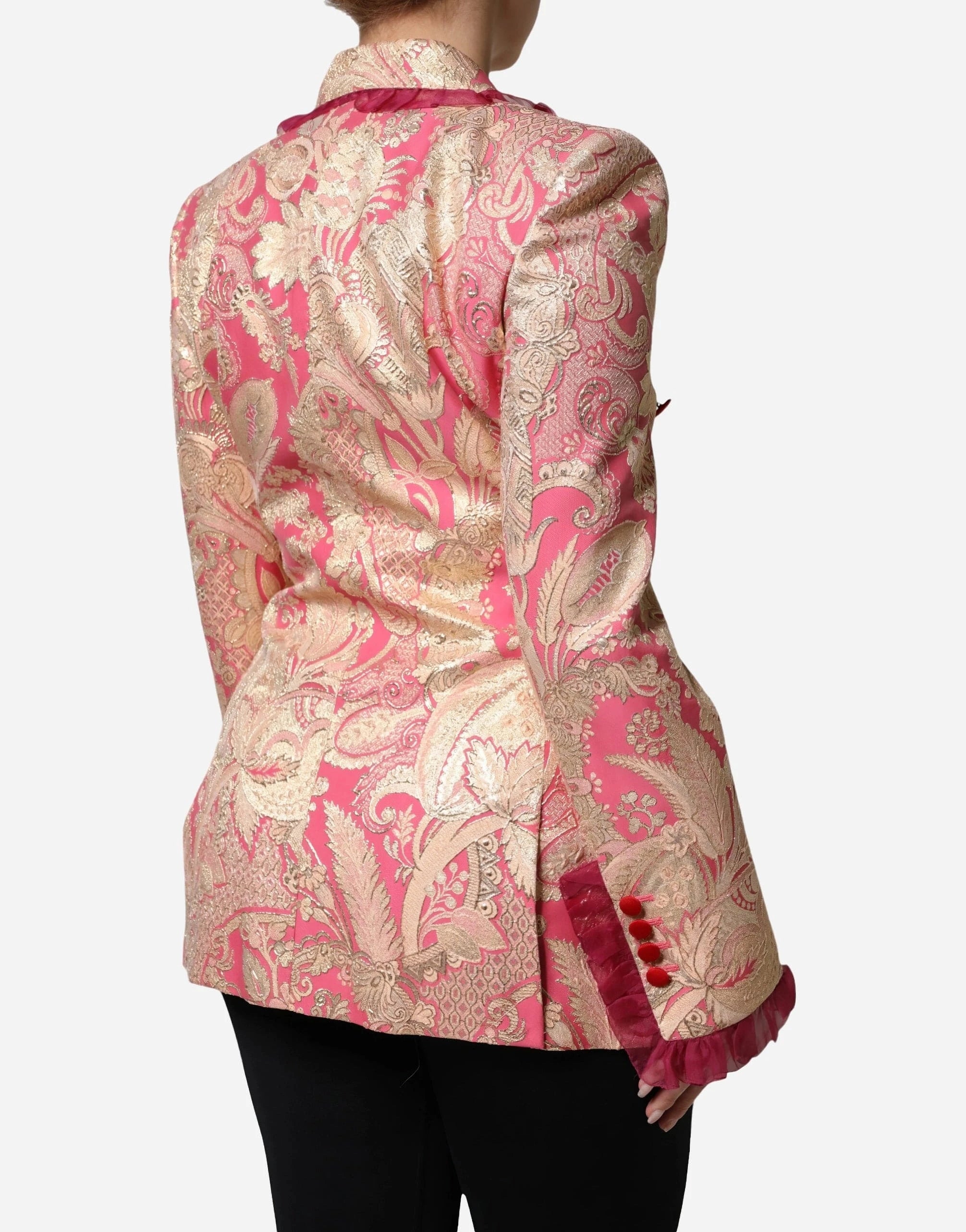 Dolce & Gabbana Floral Jacquard Tulle Trim Jacket