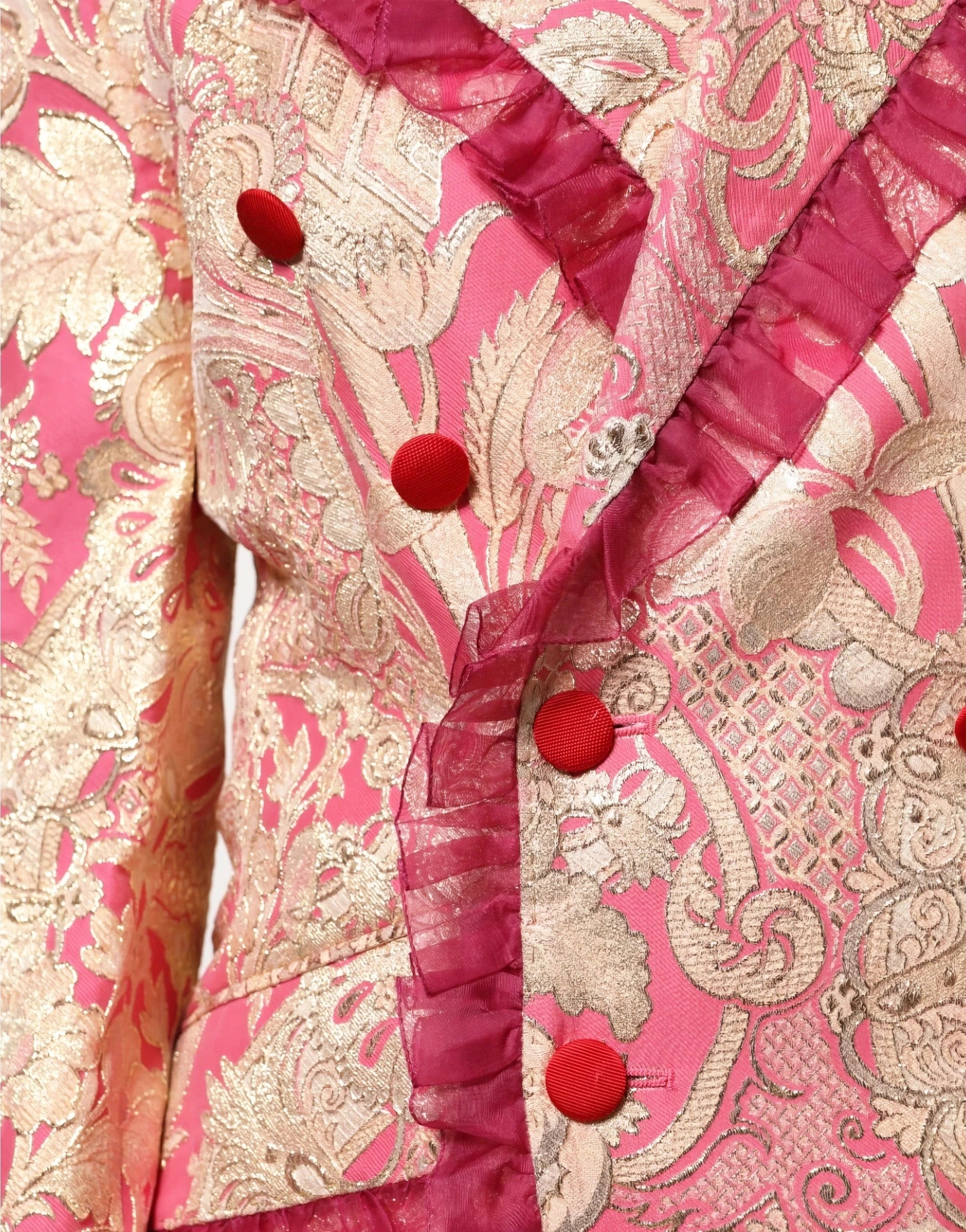 Dolce & Gabbana Floral Jacquard Tulle Trim Jacket