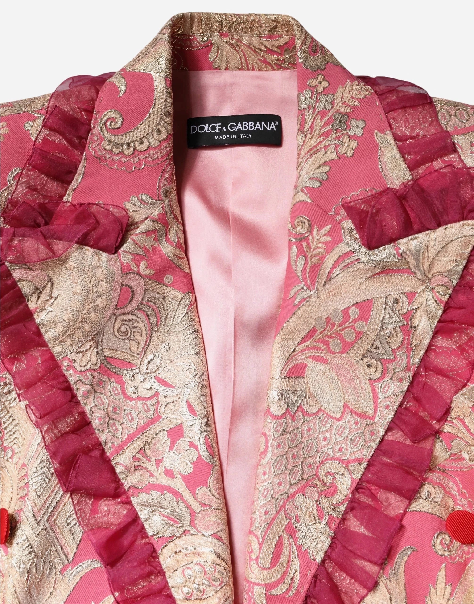 Dolce & Gabbana Floral Jacquard Tulle Trim Jacket
