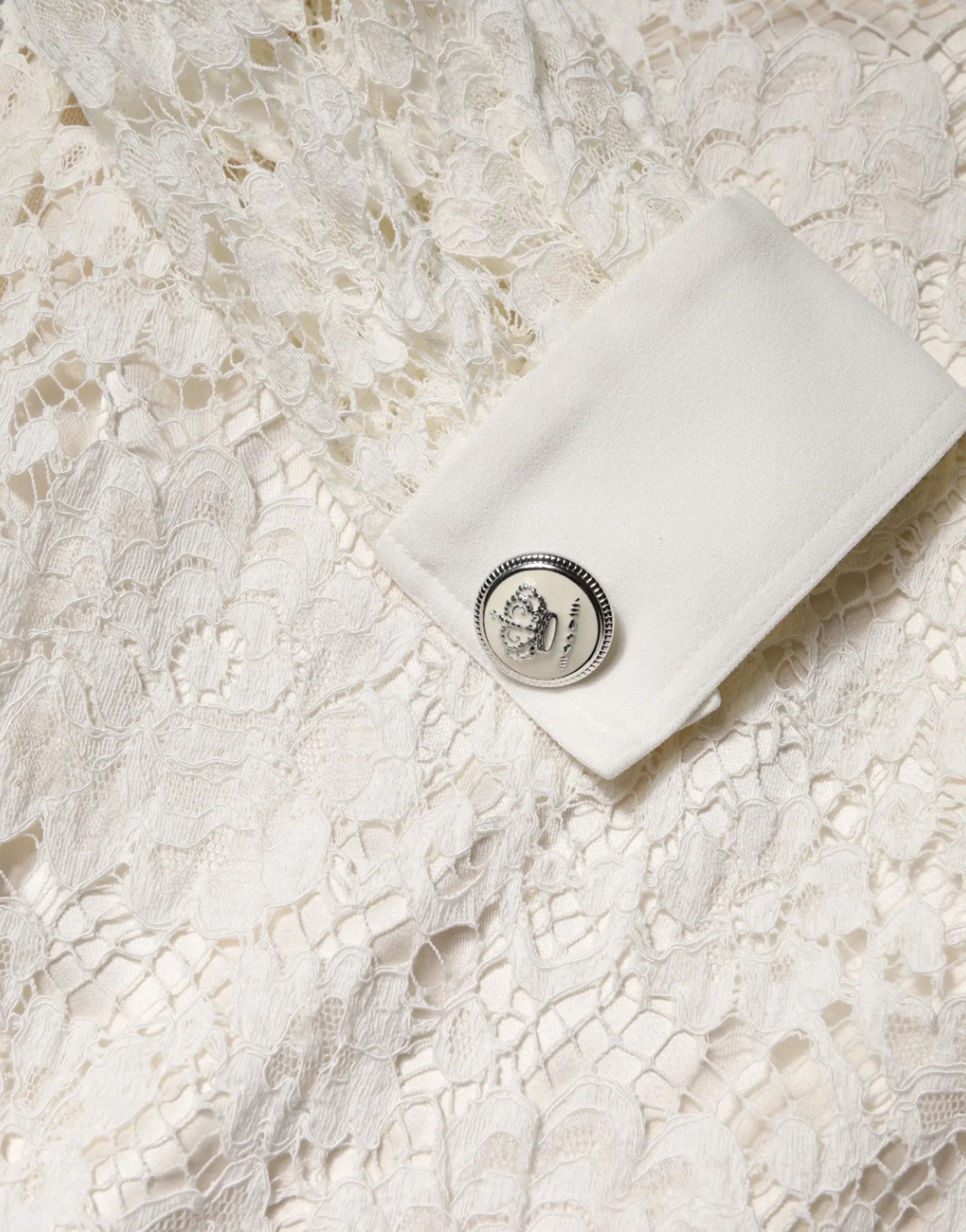 Dolce & Gabbana Floral Lace Collared Mini Dress