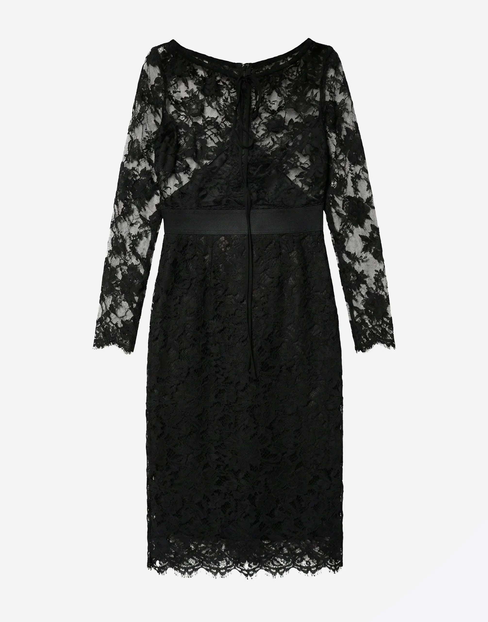 Dolce & Gabbana Floral Lace Long Sleeve Sheath Midi Dress