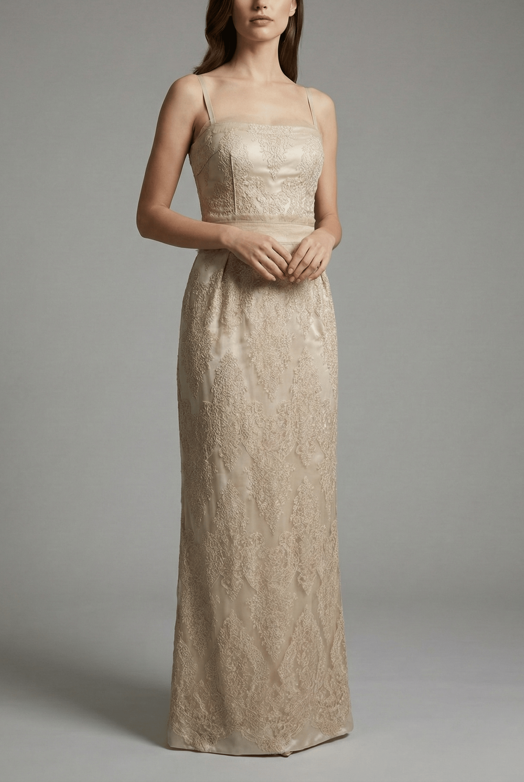 Dolce & Gabbana Floral Lace Sheath Maxi Dress