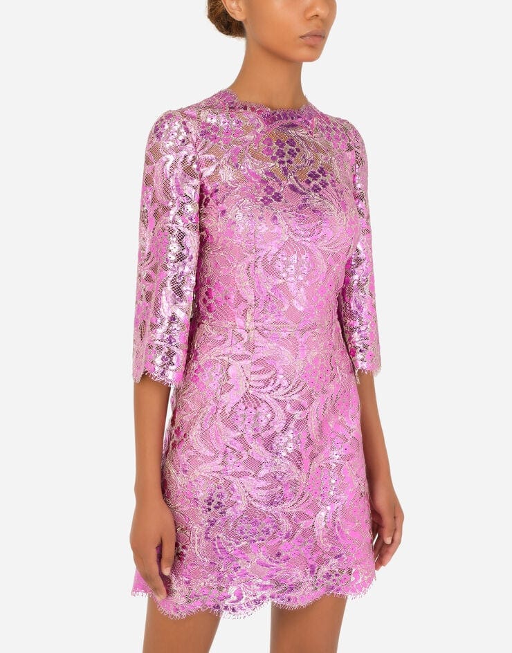 Dolce & Gabbana Floral-Lace Sheer Minidress
