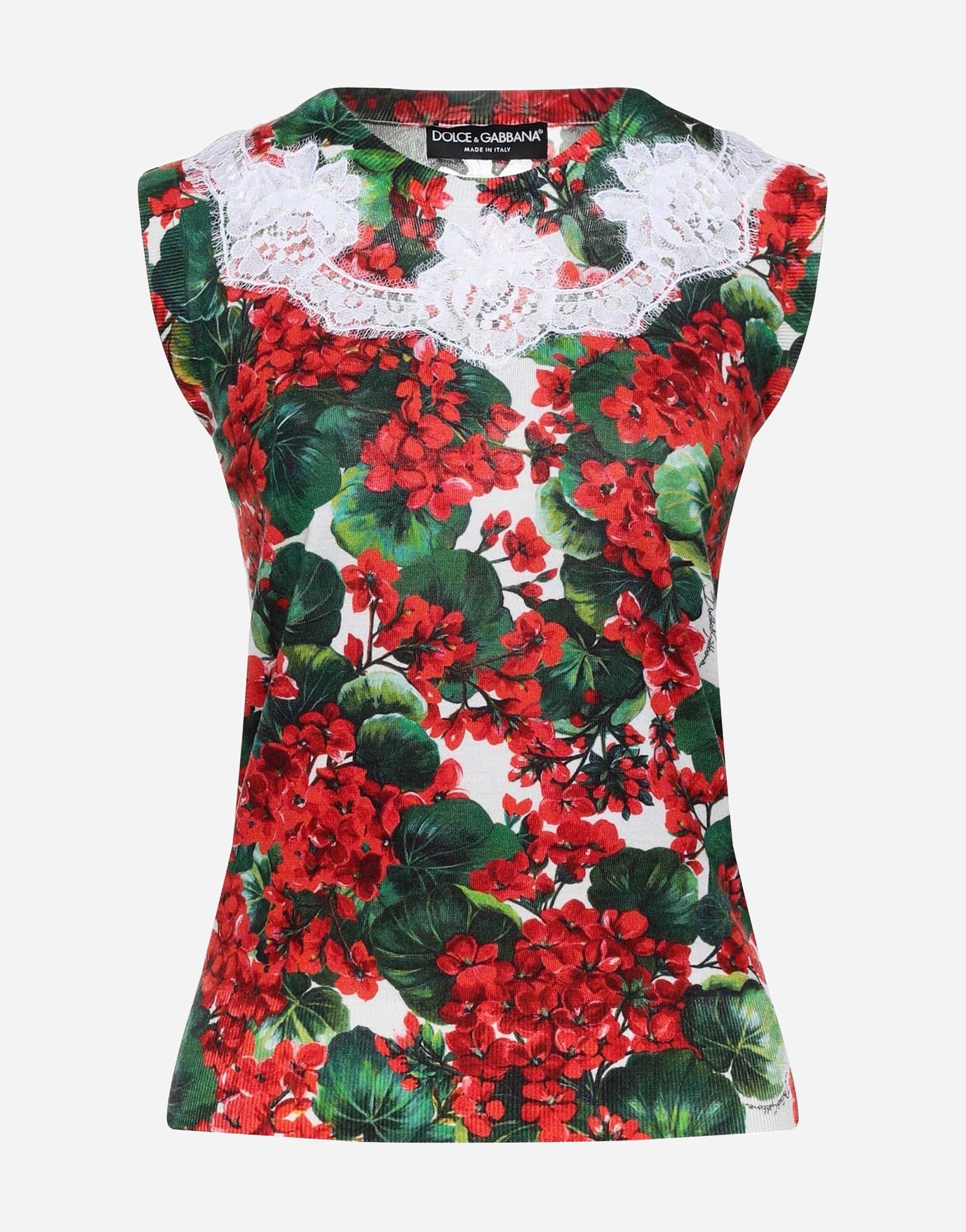 Dolce & Gabbana Floral Lace Sleeveless Top