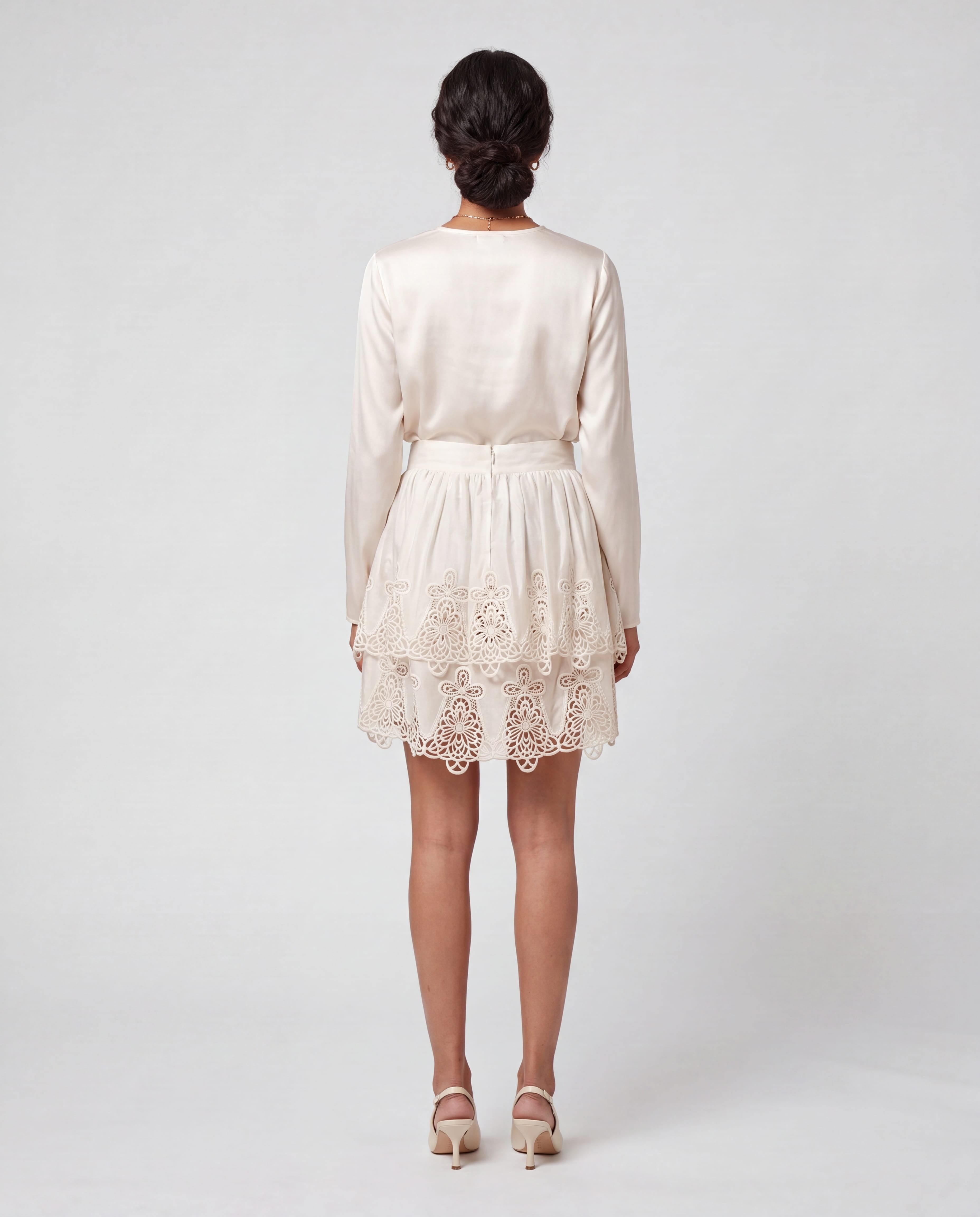 Dolce & Gabbana Dolce & Gabbana Floral Lace Tiered Mini Skirt