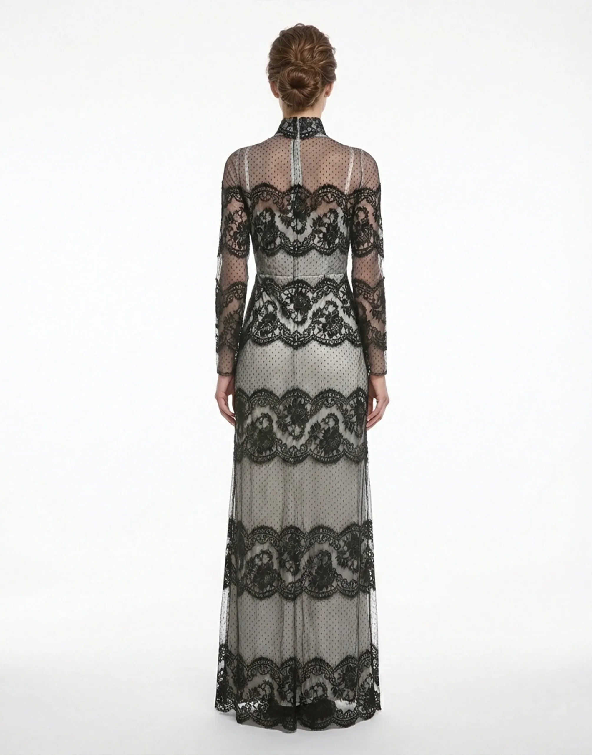 Dolce & Gabbana Floral Lace Tiered Silk-Blend Maxi Dress