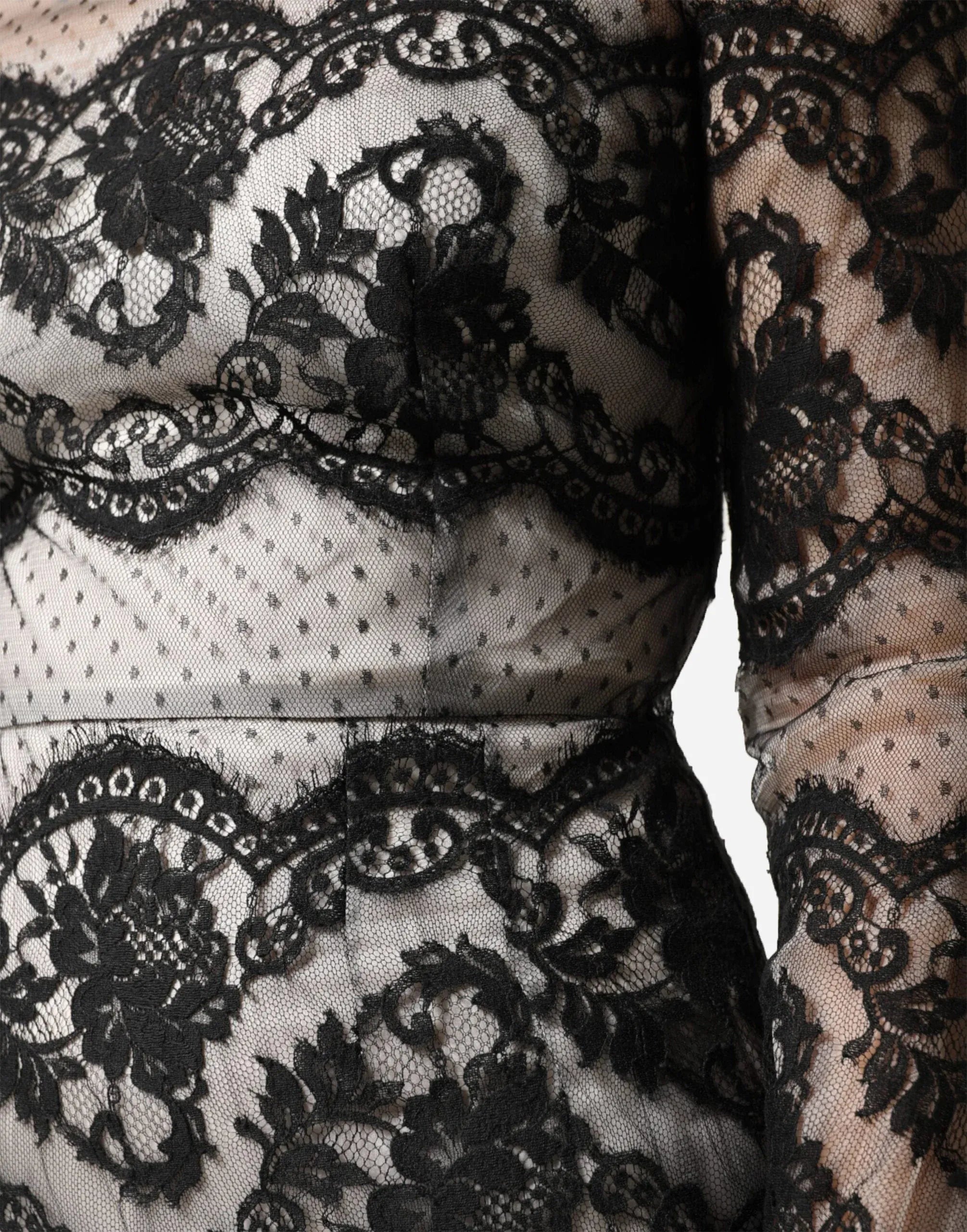 Dolce & Gabbana Floral Lace Tiered Silk-Blend Maxi Dress