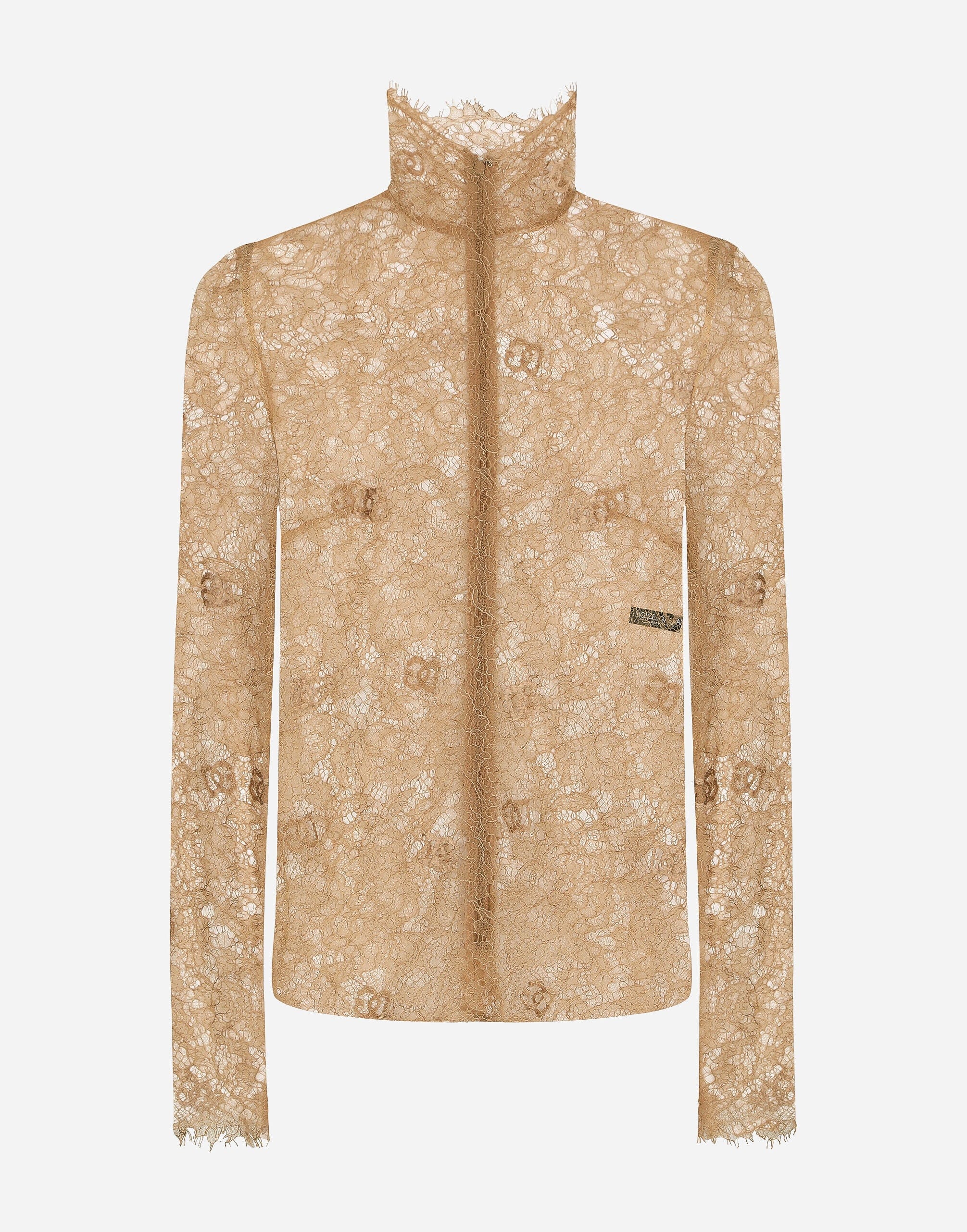 Dolce & Gabbana Floral Lace Turtle-Neck Blouse