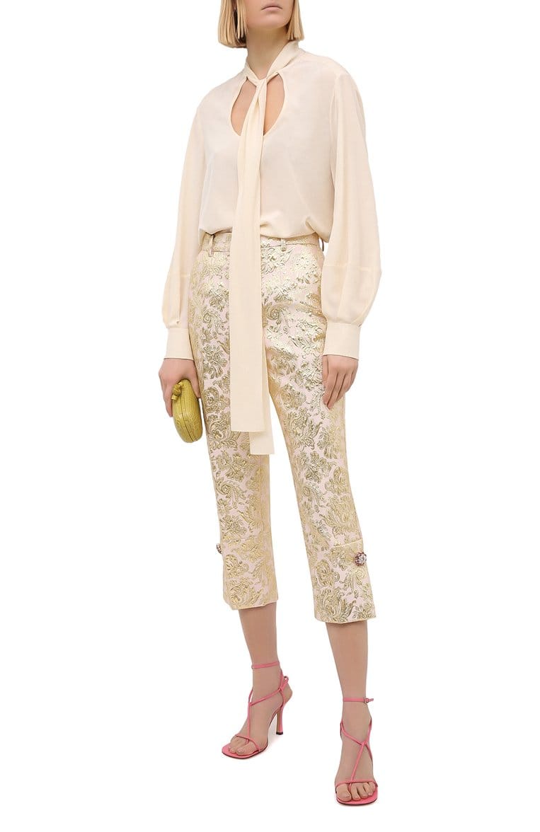 Floral Lamé Trousers - alternate view